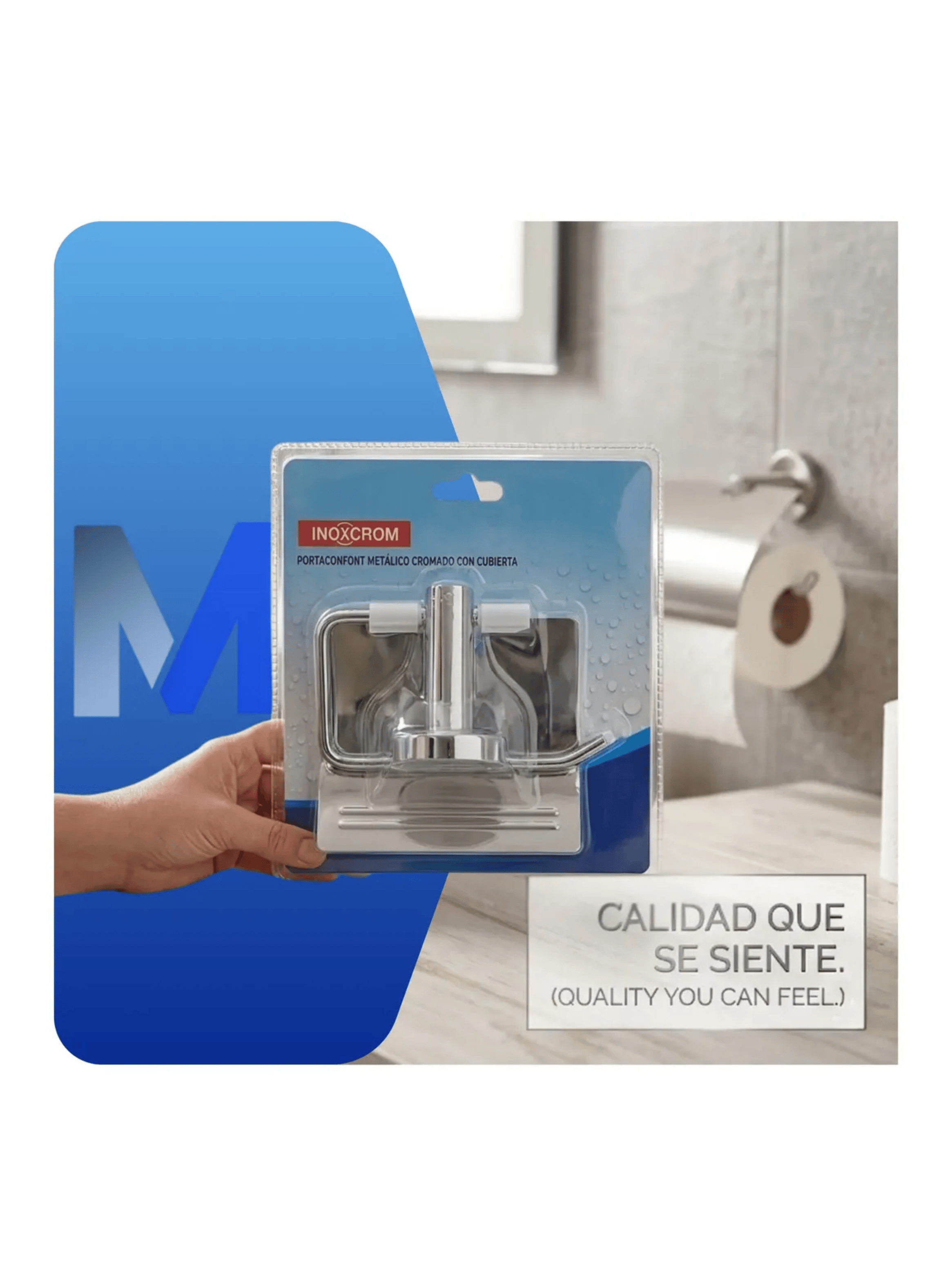Porta Rollo Papel Higienico Acero Inoxidable Confort Inoxcro-2