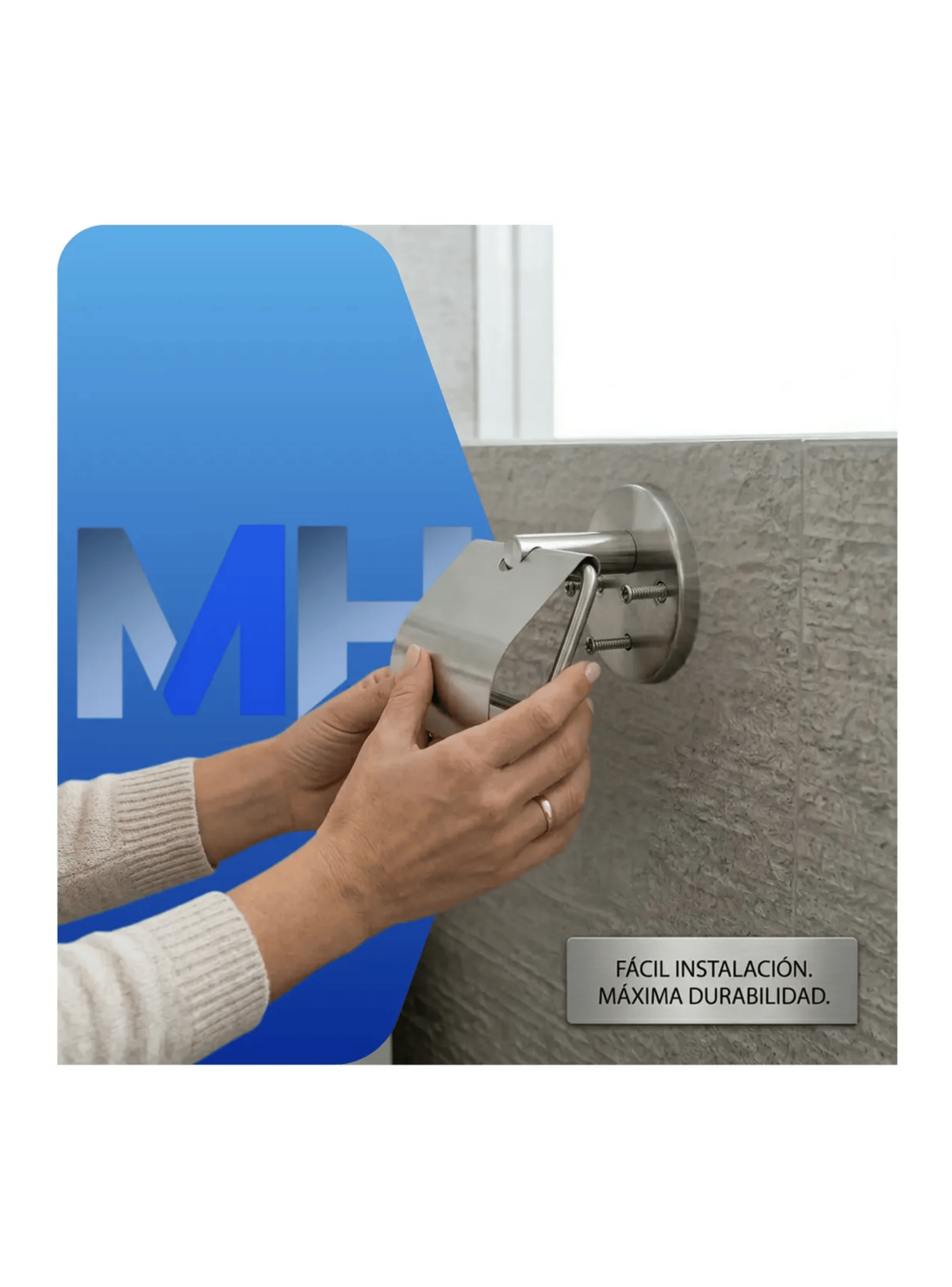 Porta Rollo Papel Higienico Acero Inoxidable Confort Inoxcro-4