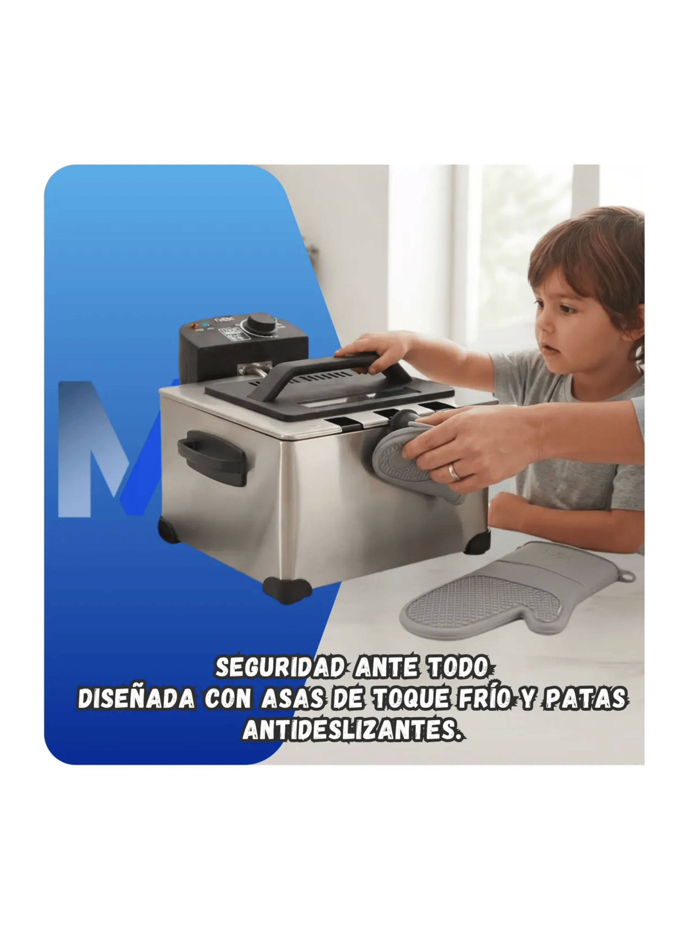Freidora Electrica Acero Inoxidable 5 Lts Nex Dfr5010 1750w-3