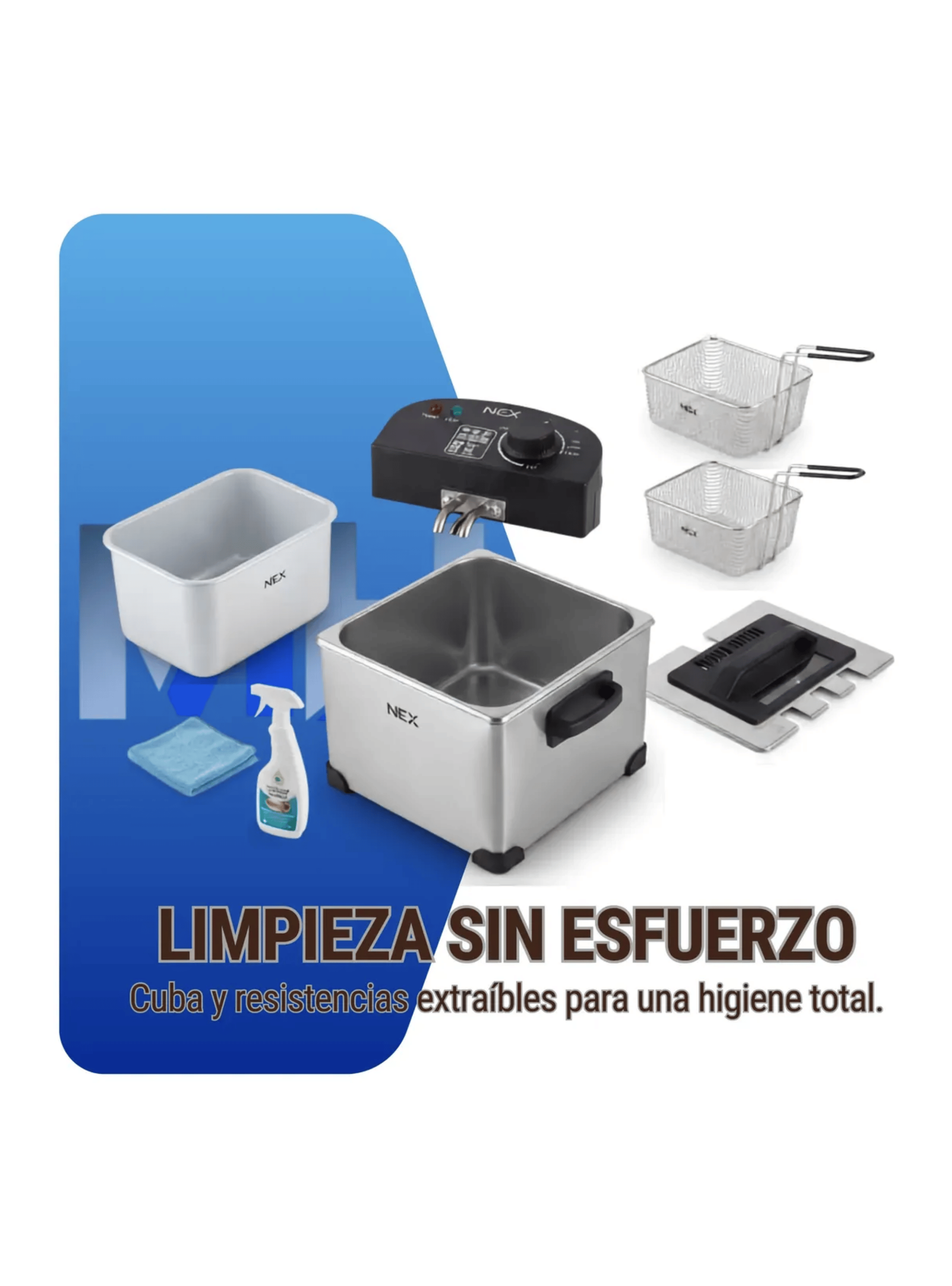 Freidora Electrica Acero Inoxidable 5 Lts Nex Dfr5010 1750w-7