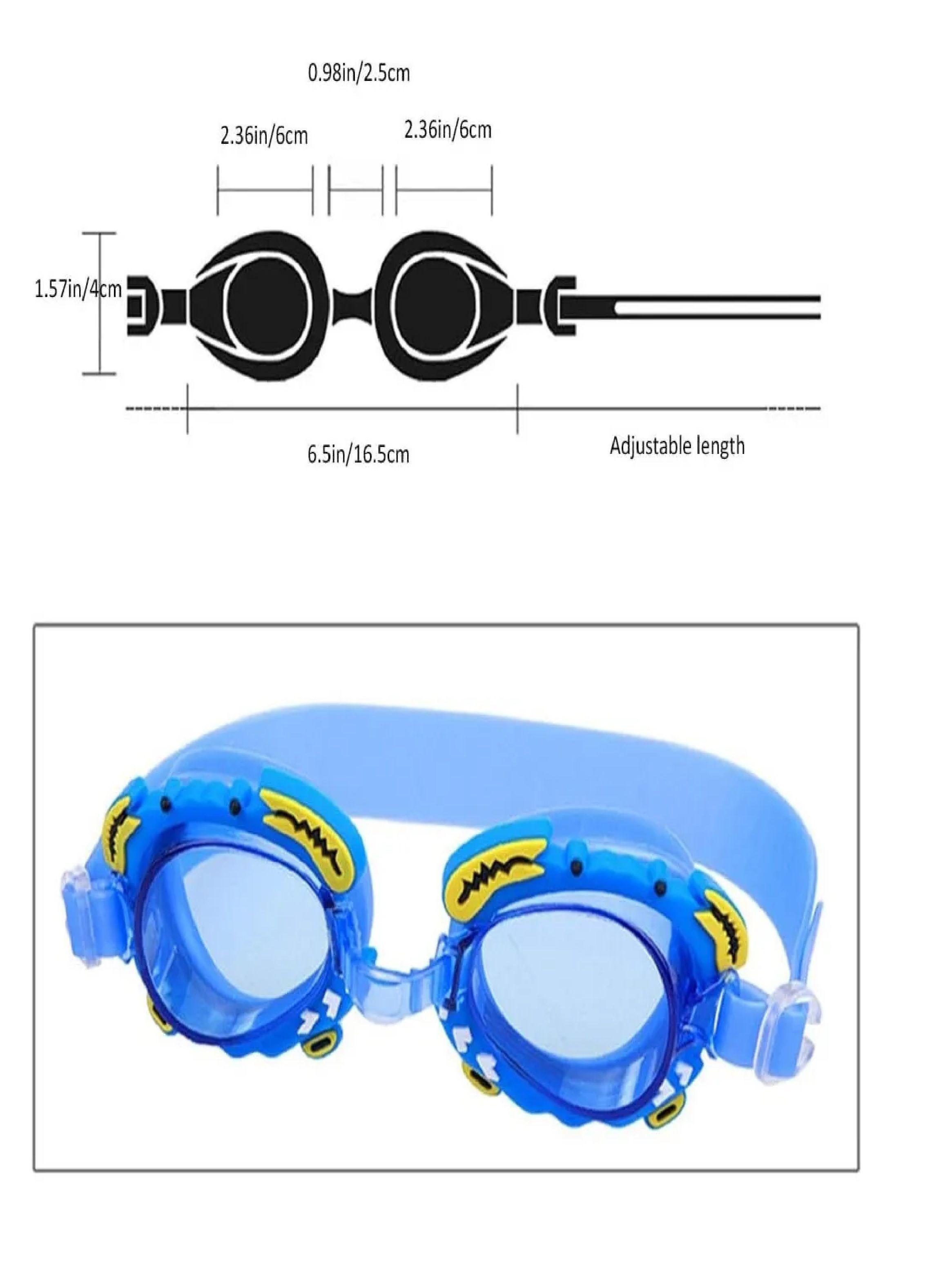 Set Natacion Gafas Gorro Naricera Para Niños Azul Piscina-3