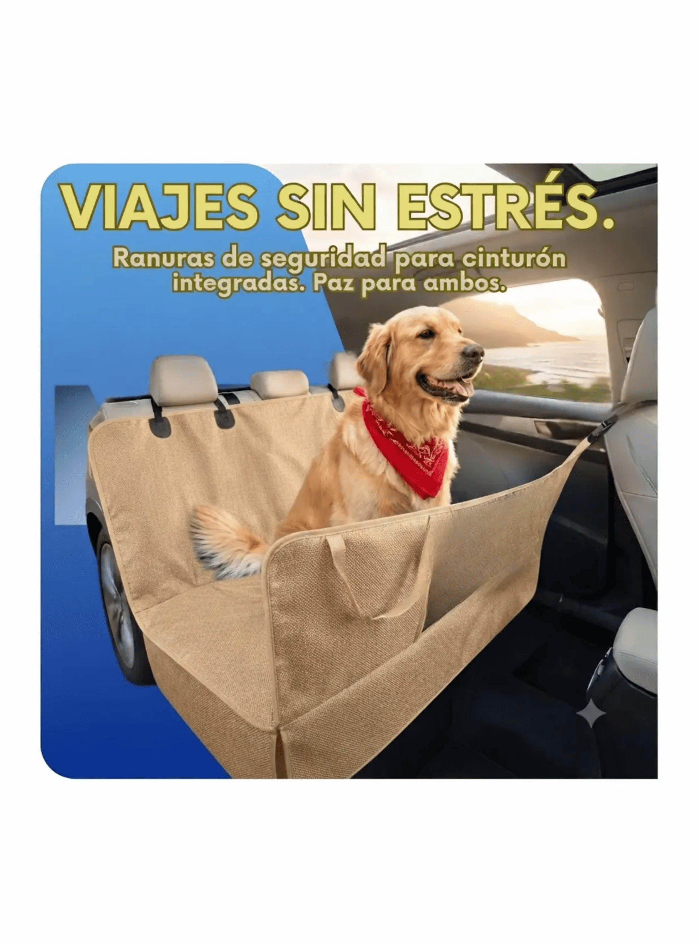 Funda Impermeable Protectora Para Asientos De Mascotas Beige-6