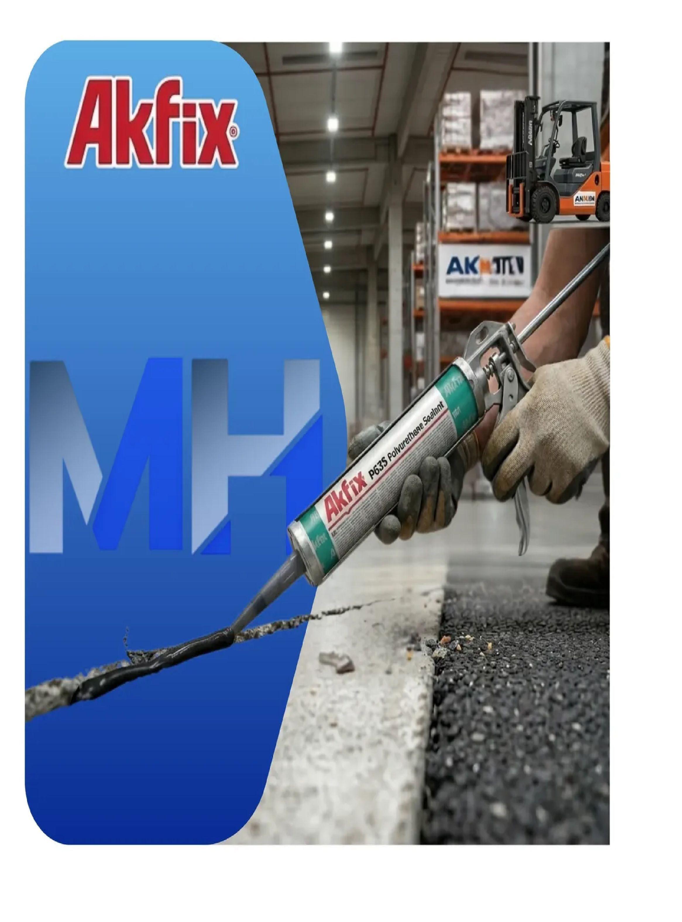 Pack 12 Sellador Poliuretano Akfix P635 Negro Juntas Hormigo-2