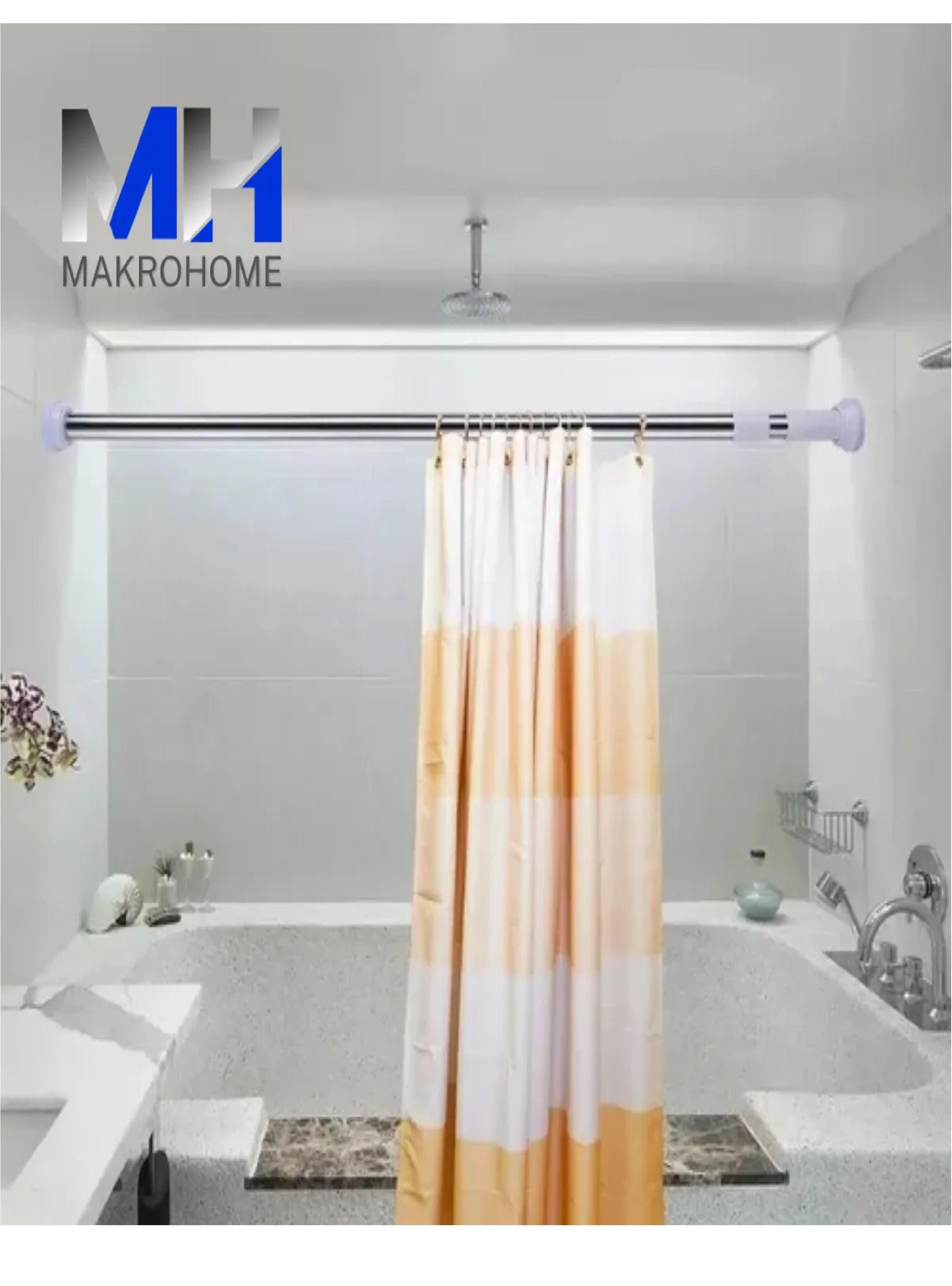 Barra Cortina Baño Ducha Extensible 110-200cm Acero Cromada-2