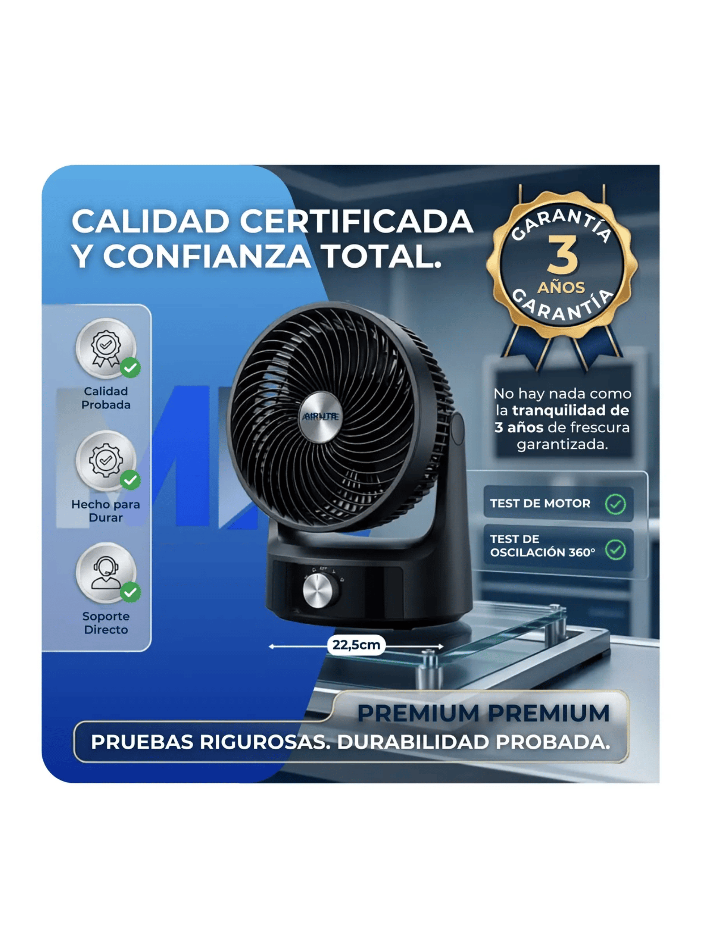 Ventilador Sobremesa 360 Turbo 8 Pulgadas Airolite Vst08 45w-3
