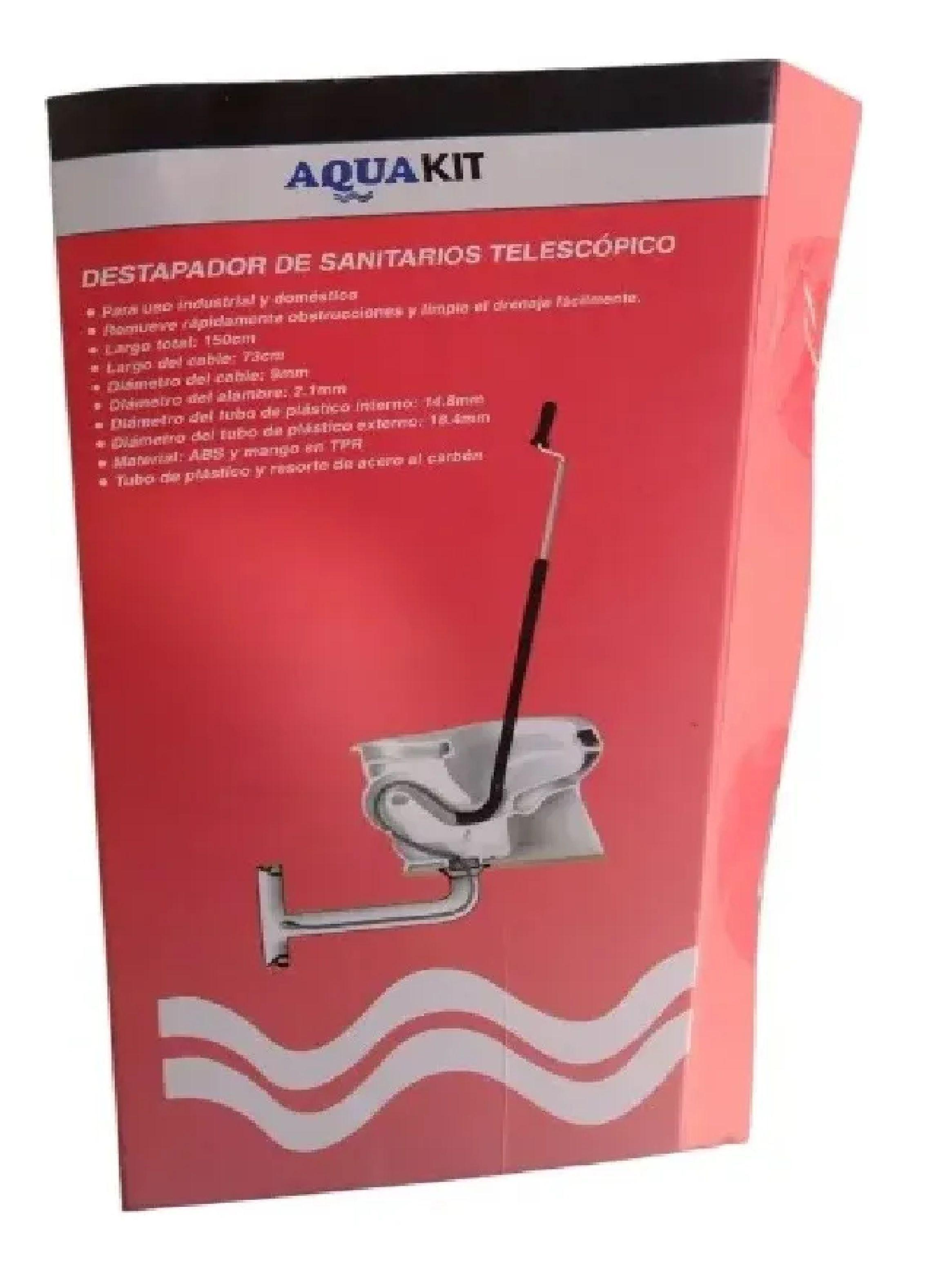 Destapador Cañerías Sanitario Telescópico 150cm Aquakit-5