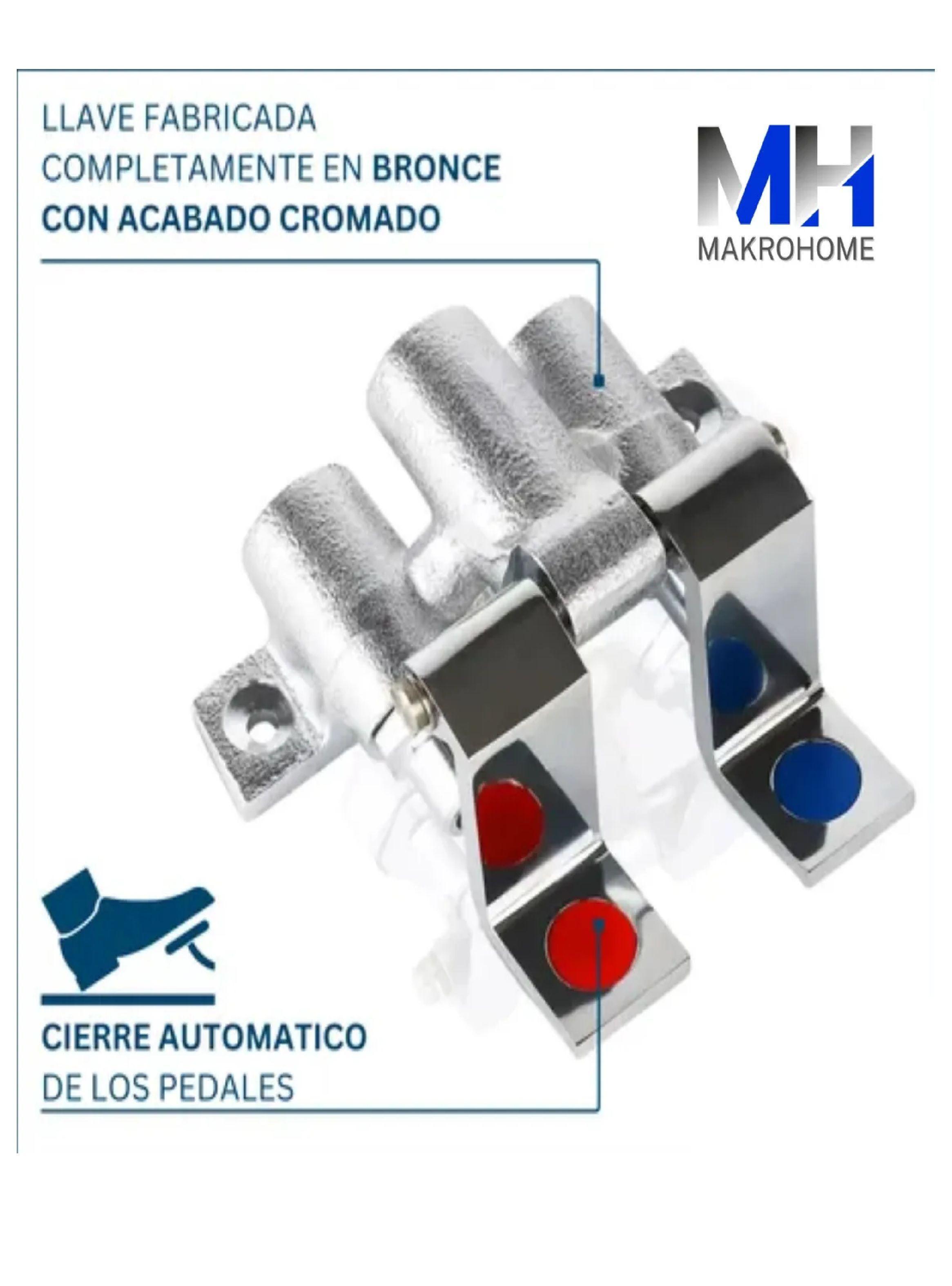 Llave Pedal Doble Fría Y Caliente Uso Industrial Bronce-3