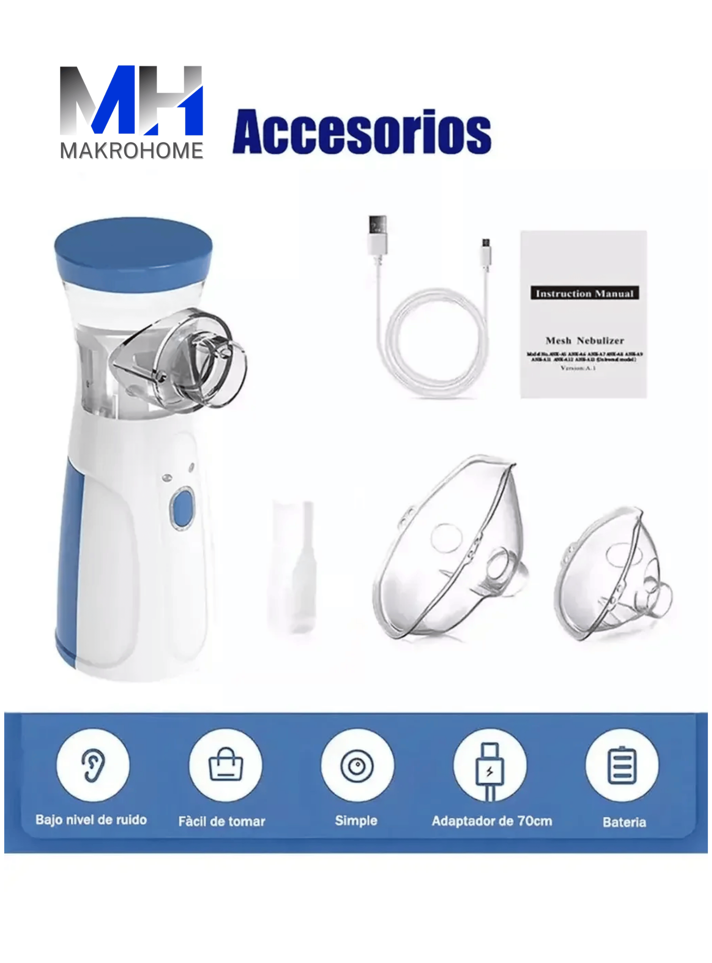 Nebulizador Portatil Ni os Y Adultos Mesh Vaporizador-2