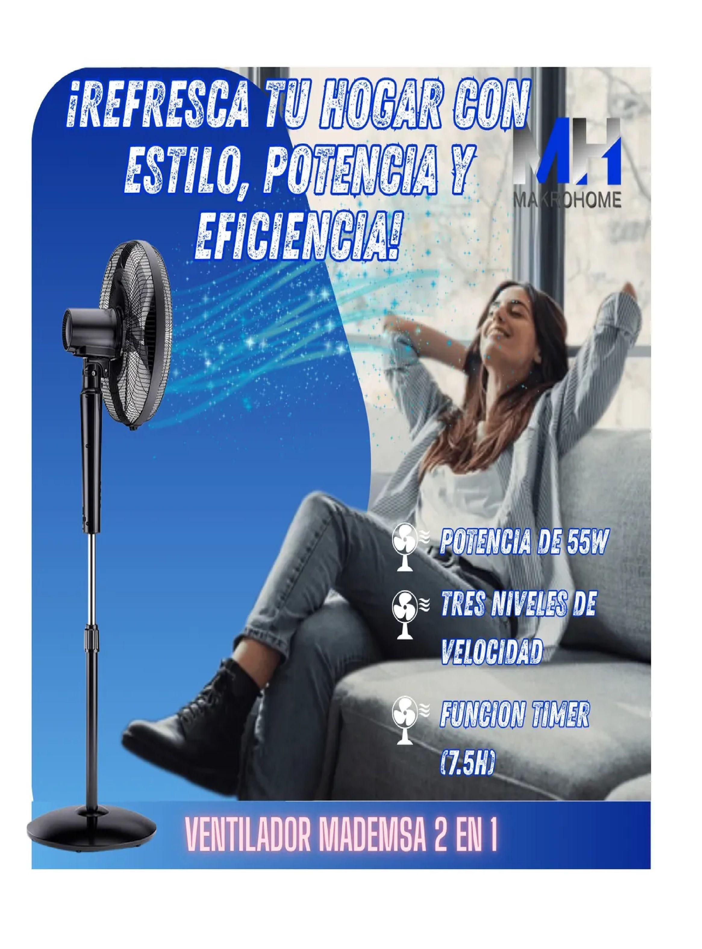 Ventilador Mademsa 2 En 1 Pedestal Y Mesa + Control Remoto-2