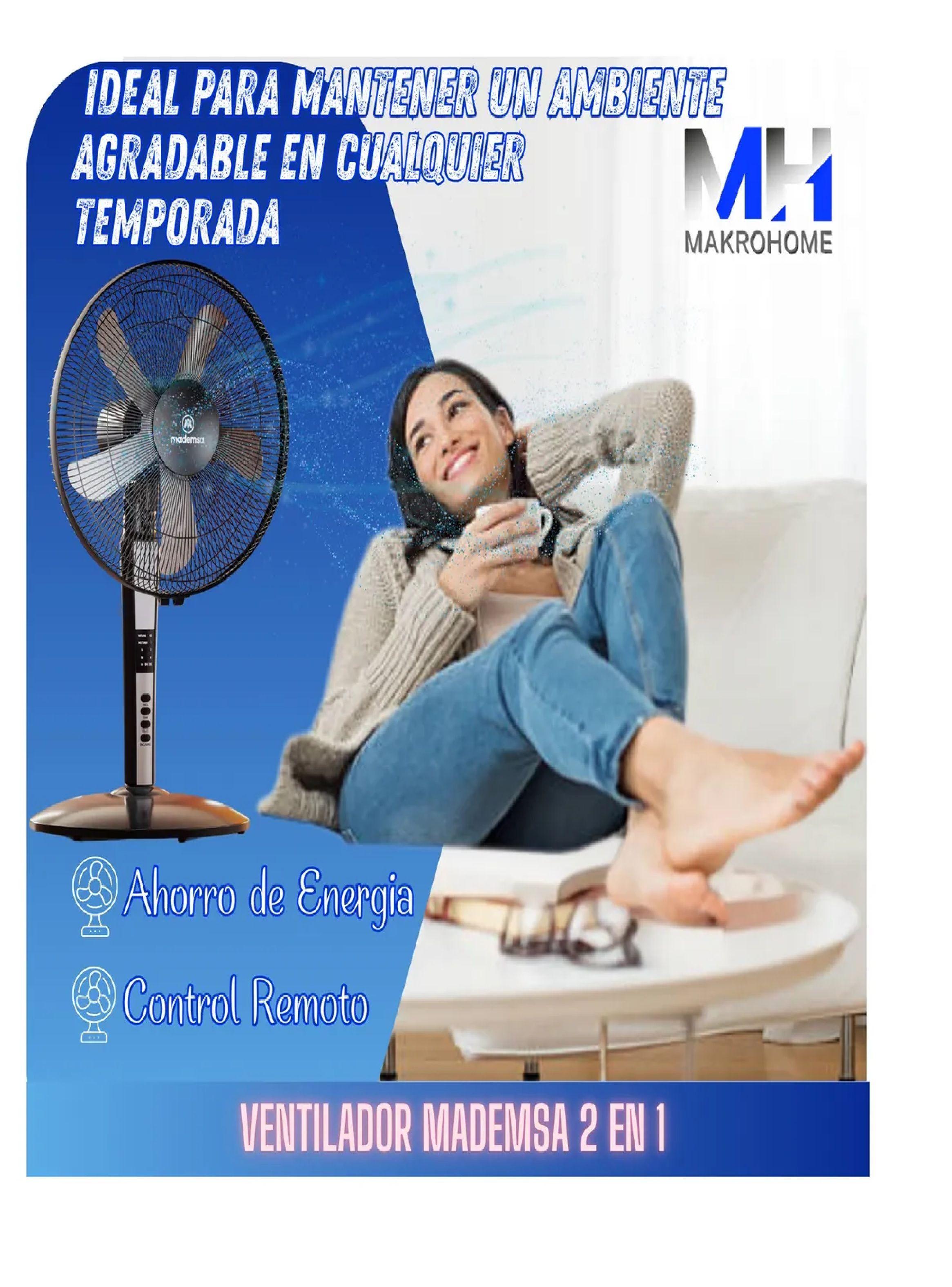 Ventilador Mademsa 2 En 1 Pedestal Y Mesa + Control Remoto-3
