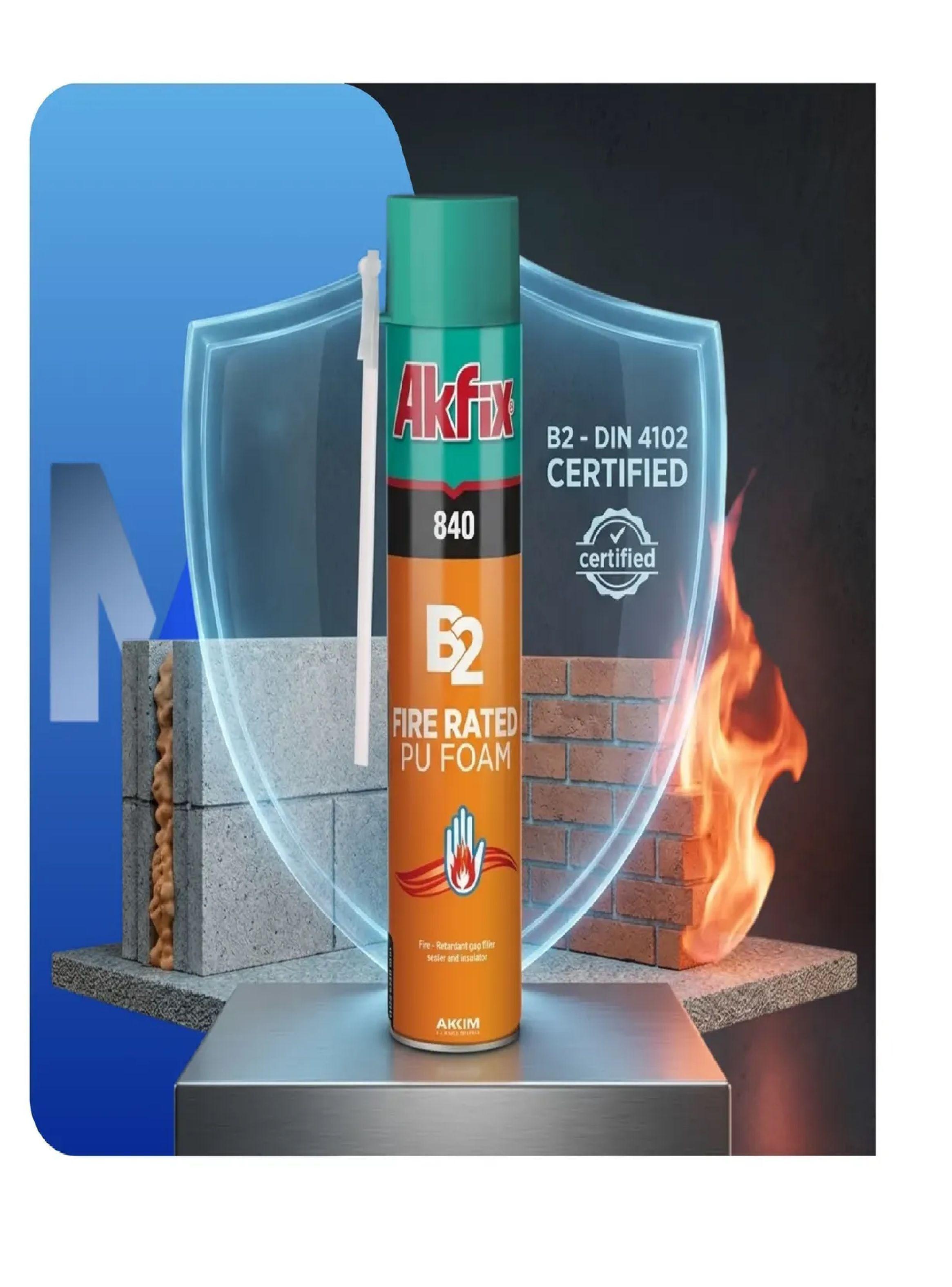 12 Und Espuma Poliuretano B2 Akfix 840 Para Cortafuego 750ml-2