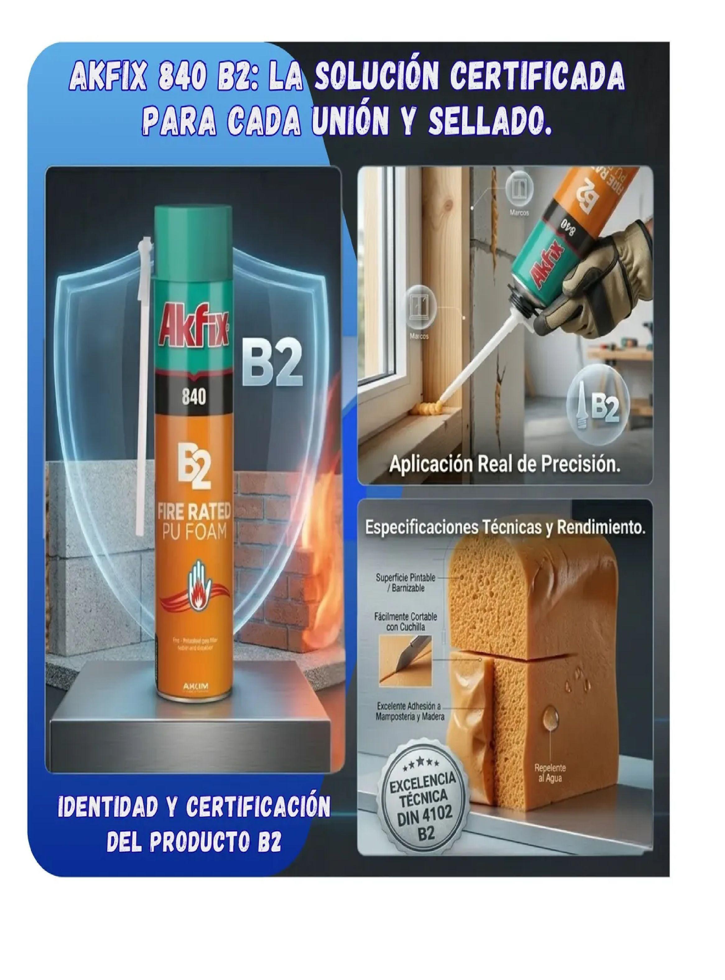 12 Und Espuma Poliuretano B2 Akfix 840 Para Cortafuego 750ml-3
