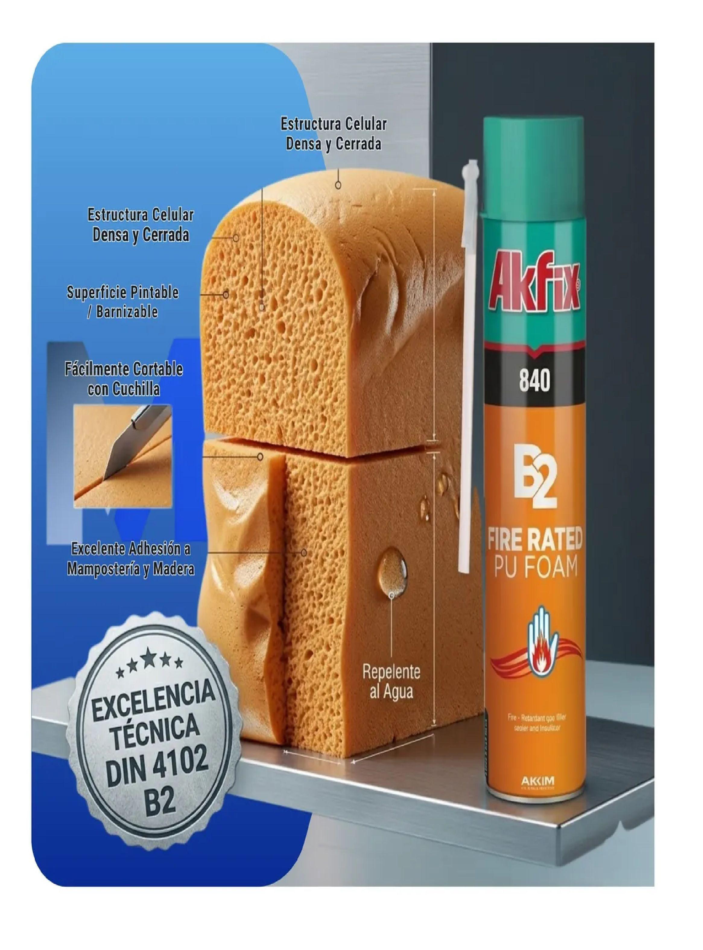 12 Und Espuma Poliuretano B2 Akfix 840 Para Cortafuego 750ml-4