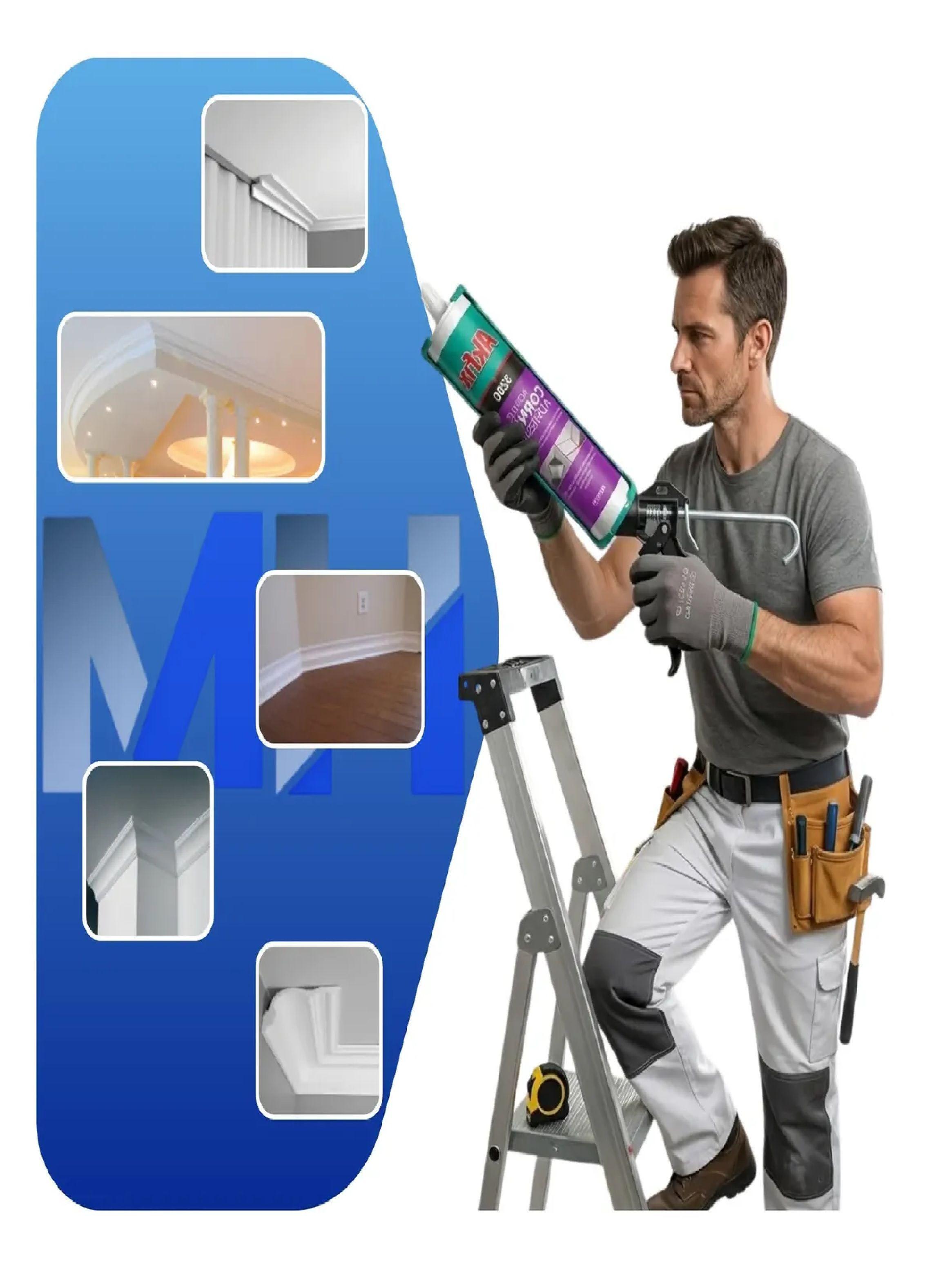 Pack 6 Adhesivo Para Cornisas Y Poliestireno Akfix 320c 310m-2