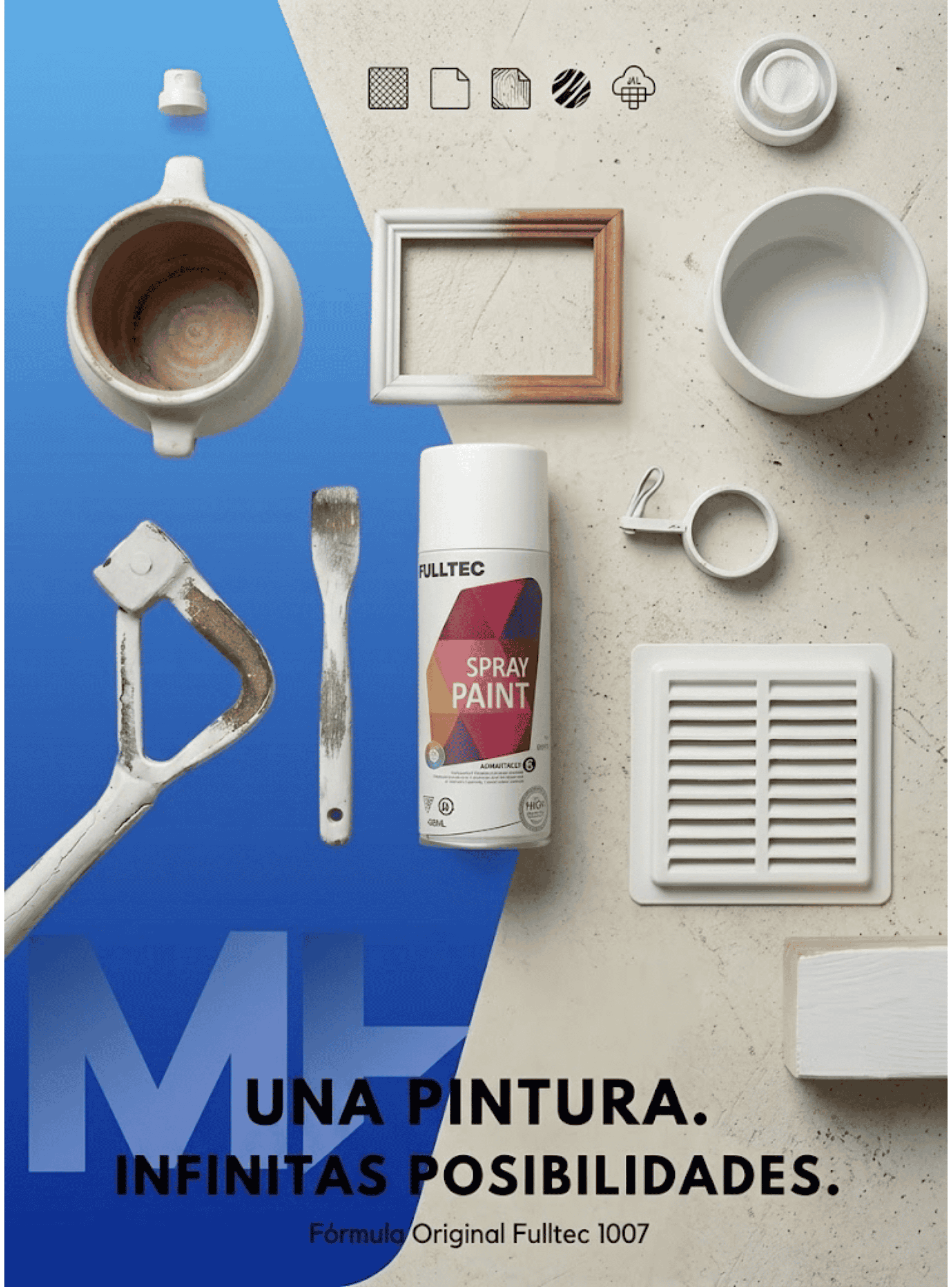 Pack X3 Spray Tela Madera Metal Plastico Vehicular Blanco Mate-5