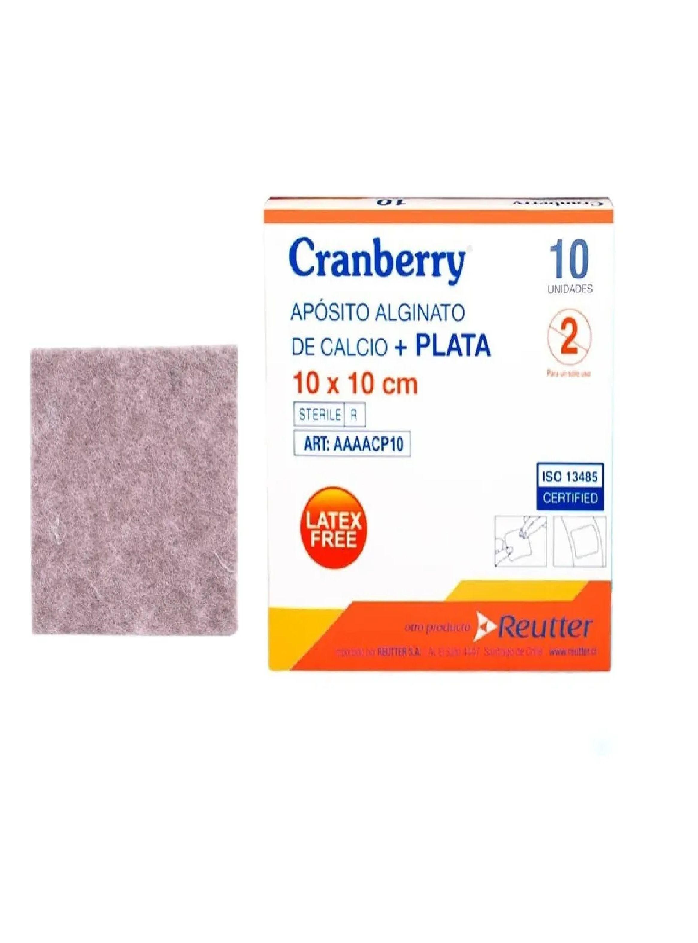 Apósito Alginato Calcio Y Plata 10x10 Cranberry 10 Unidades-3