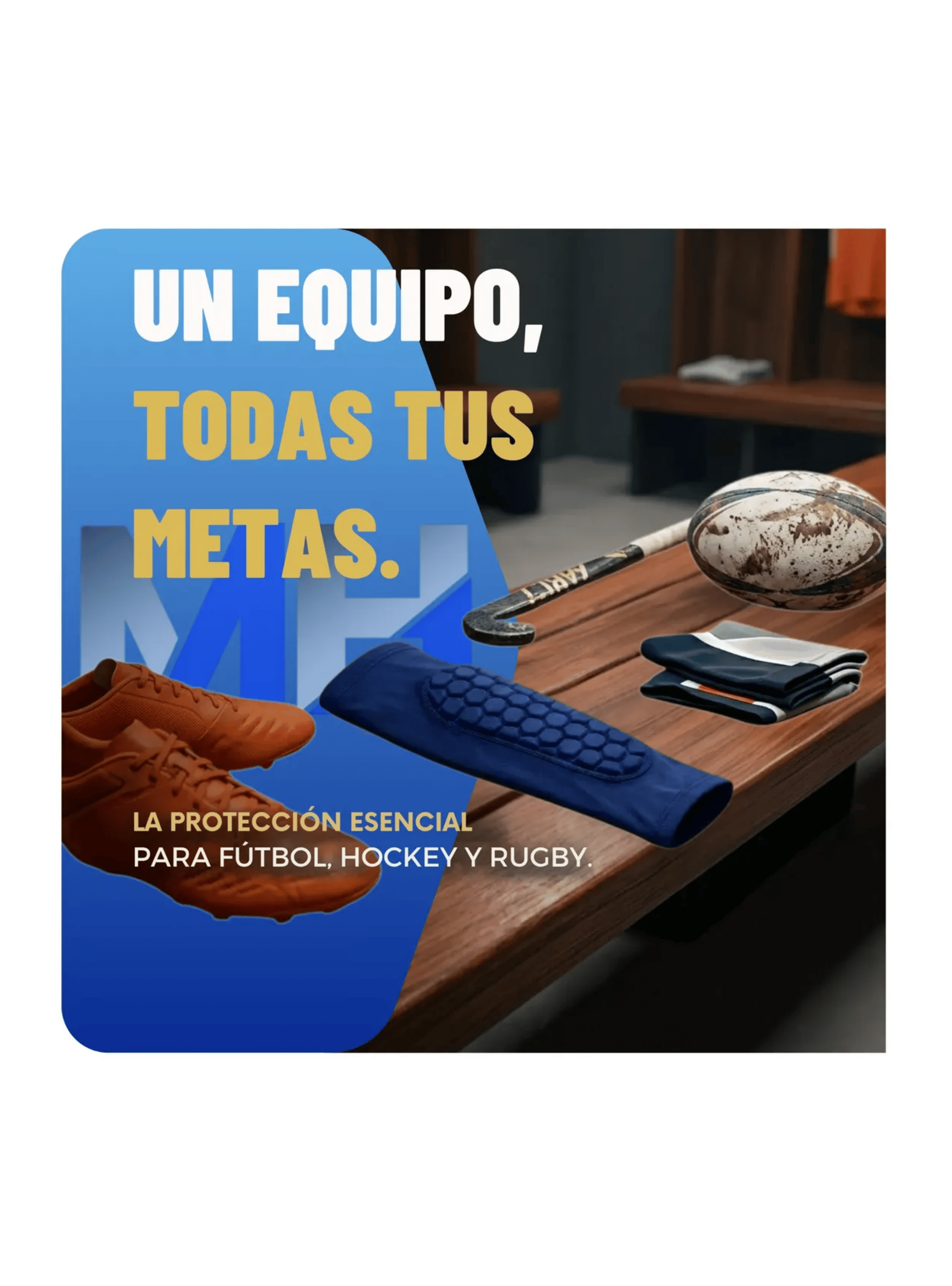 Pantorrilla Manga Compresion Espinillera Panal Futbol Deportivo Azul Talla L-1