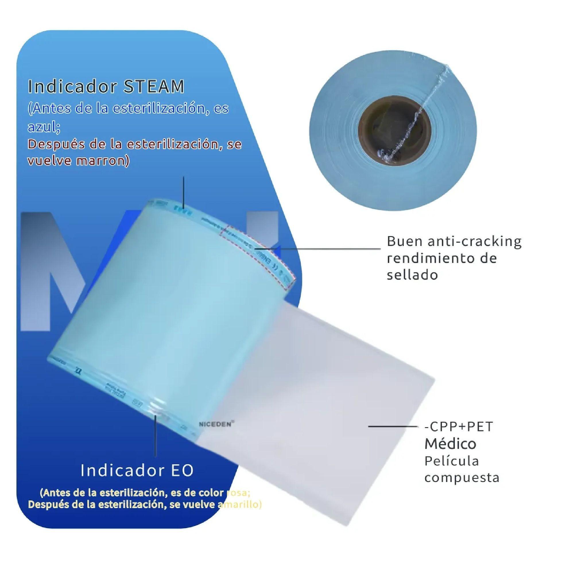 Rollo Manga Esterilizacion X200 Mtrs Perfection Grado Medico 10cm-2