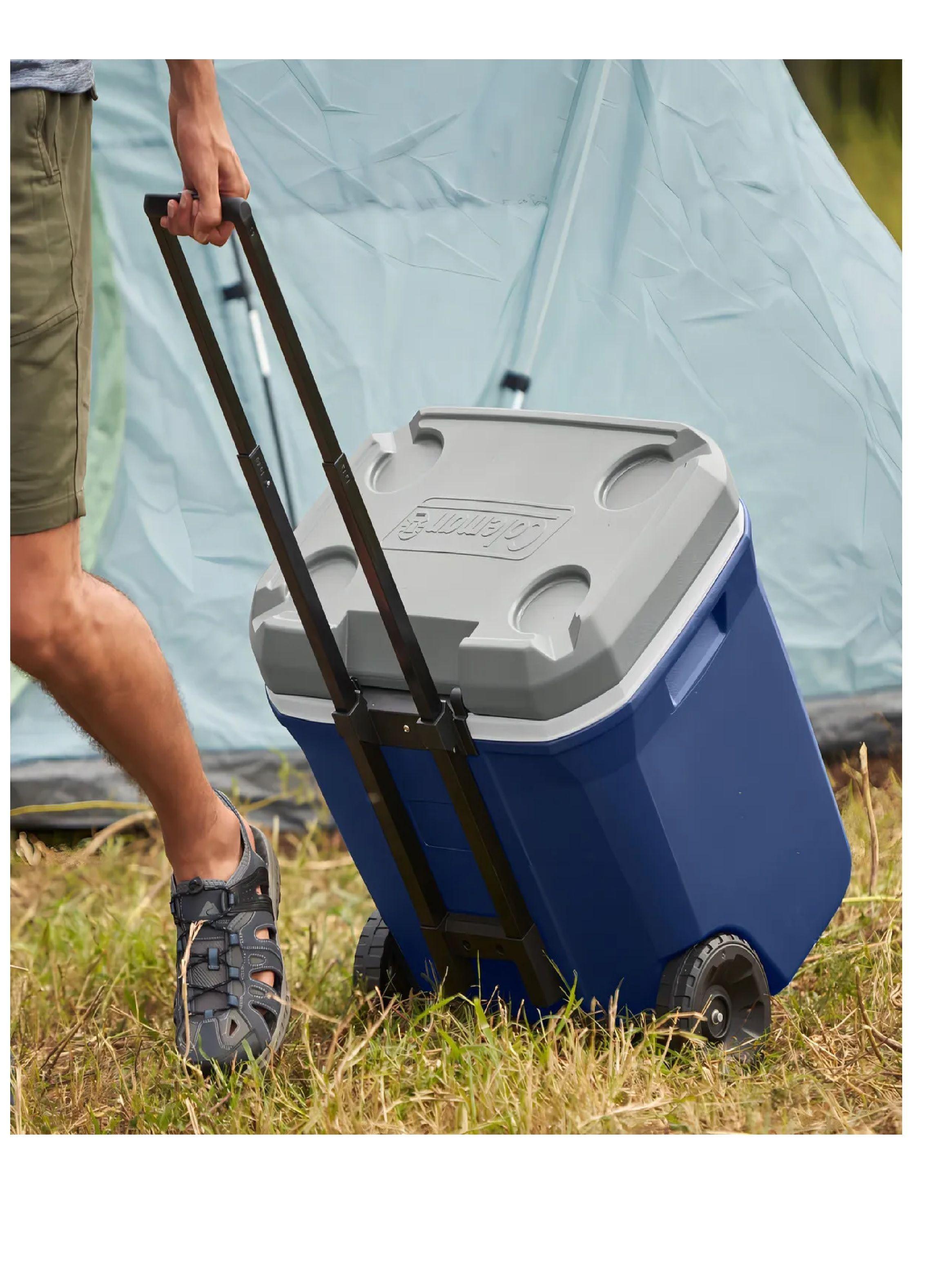 Cooler Hielera Con Ruedas Coleman 61 Litros 65 Qt Color Azul-6