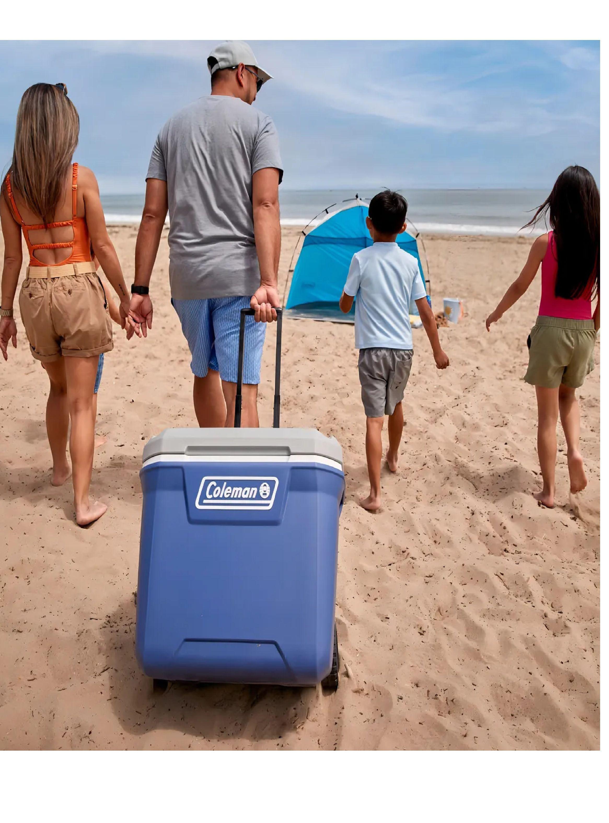 Cooler Hielera Con Ruedas Coleman 61 Litros 65 Qt Color Azul-7