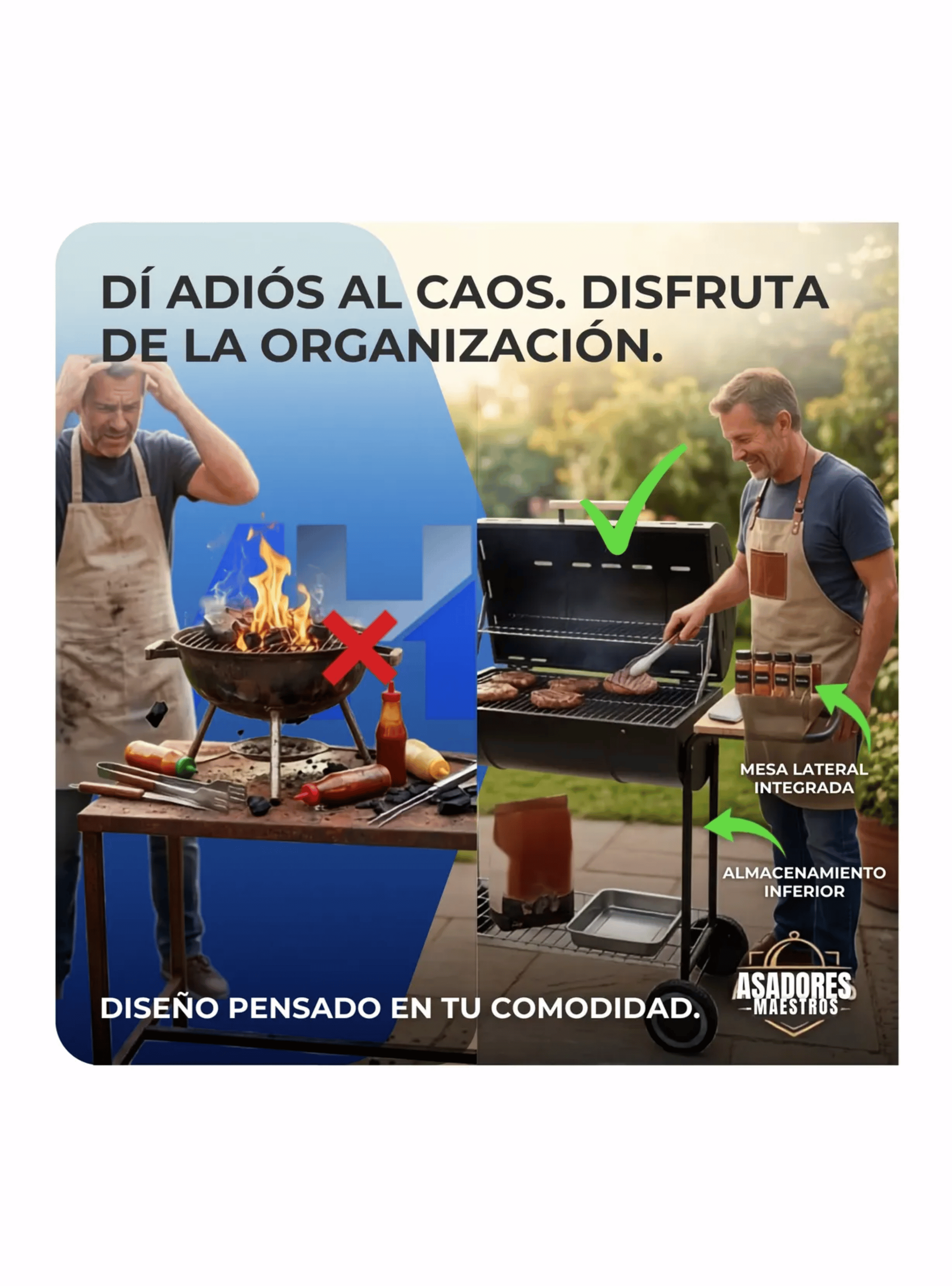 Parrilla A Carbon Medio Tambor Con Tapa One Up 104cm Negro-2
