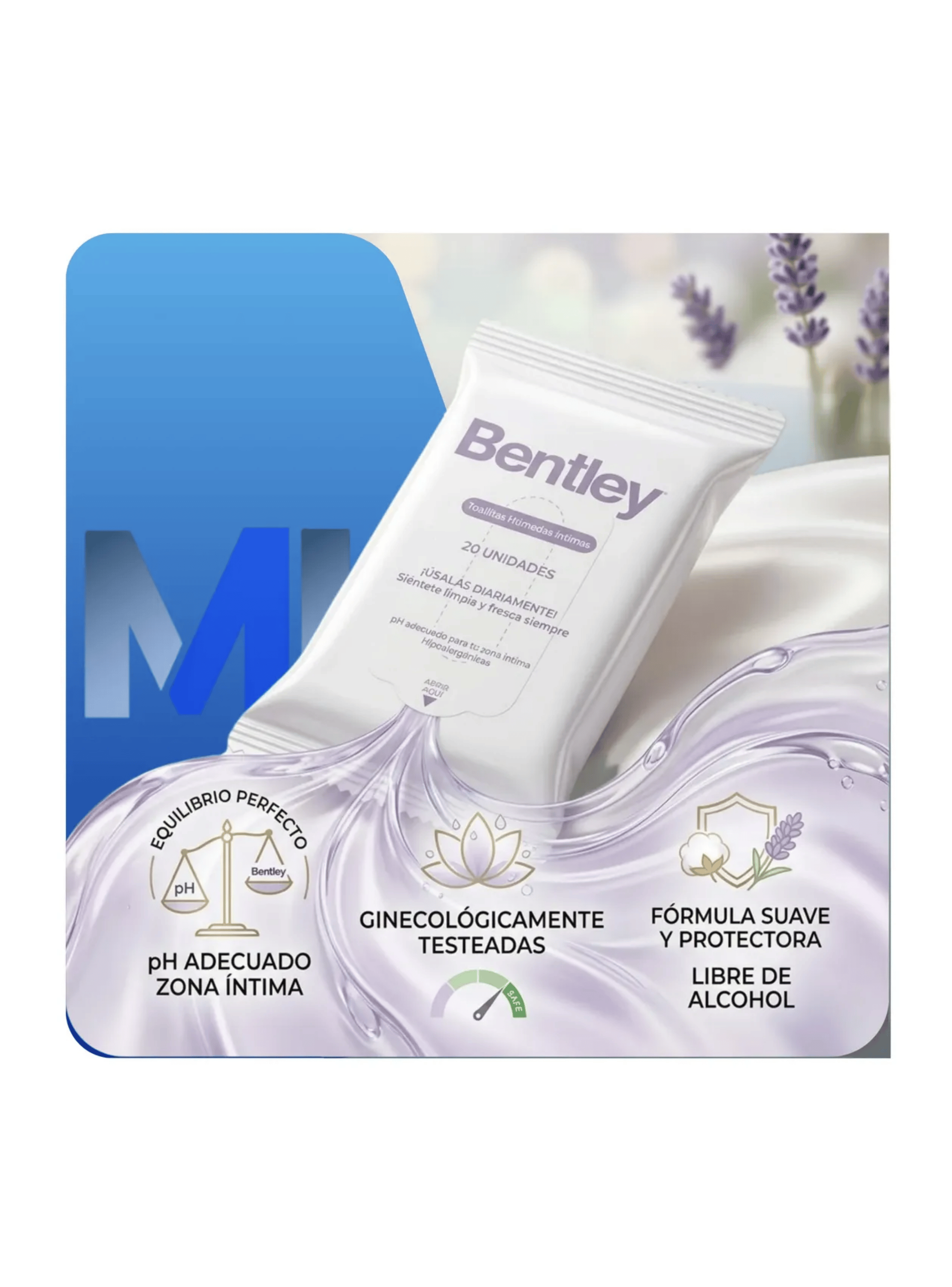 Pack 3 Toallitas Humedas Intimas Bentley Wipes 60un Total-4
