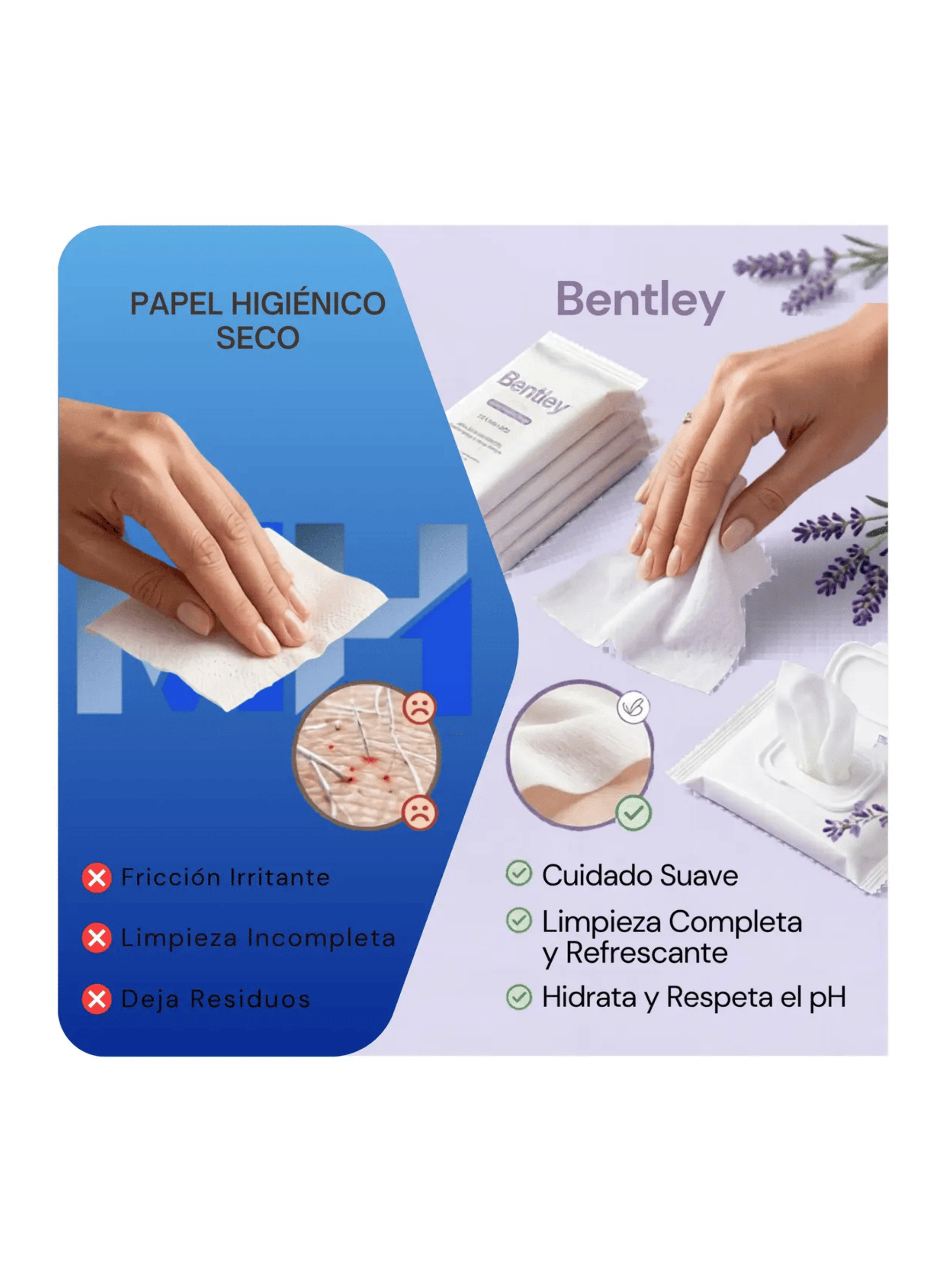 Pack 3 Toallitas Humedas Intimas Bentley Wipes 60un Total-5