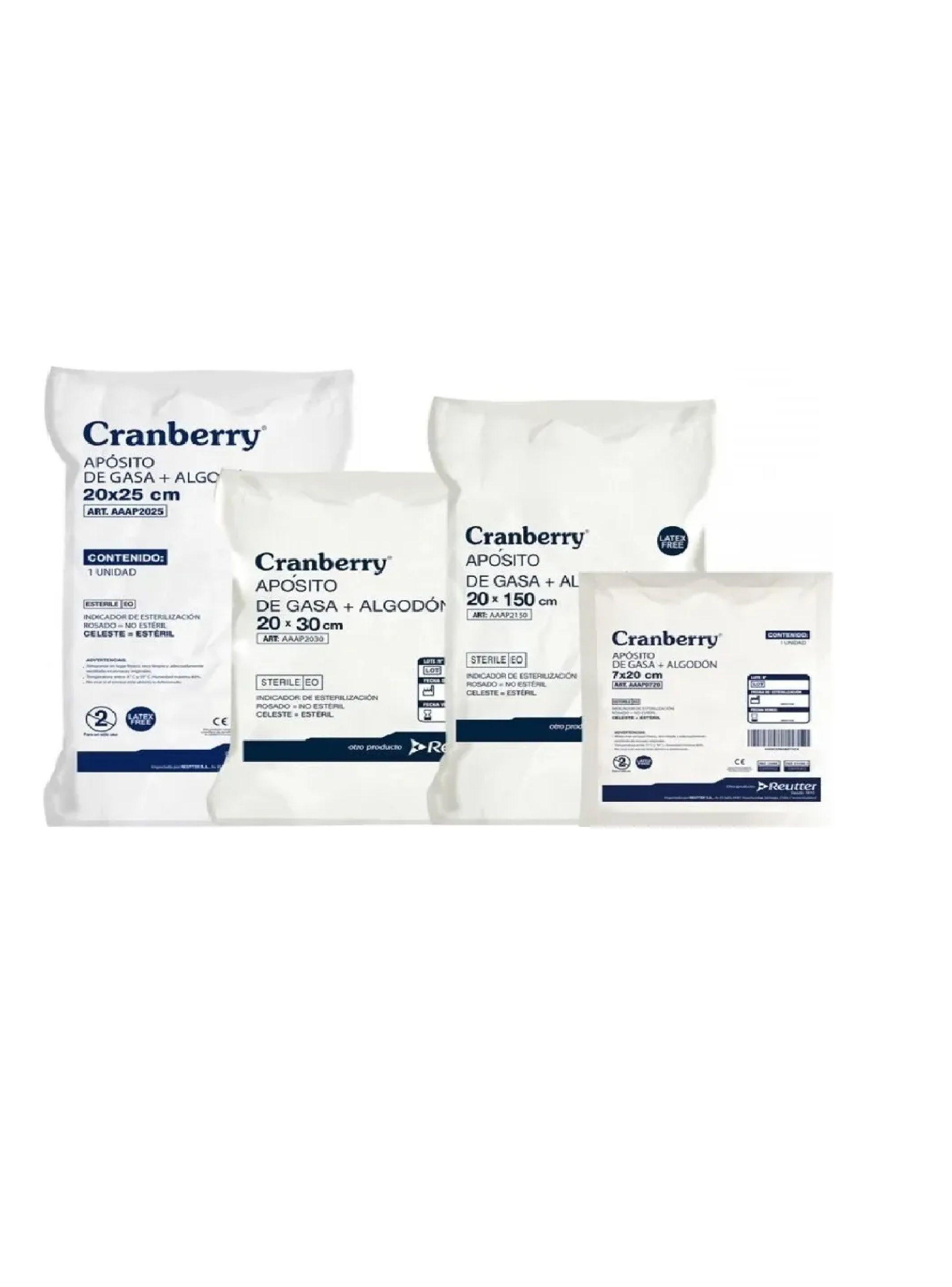 Aposito Curacion Gasa Algodon Estéril 20x30 Cranberry 10uds-2