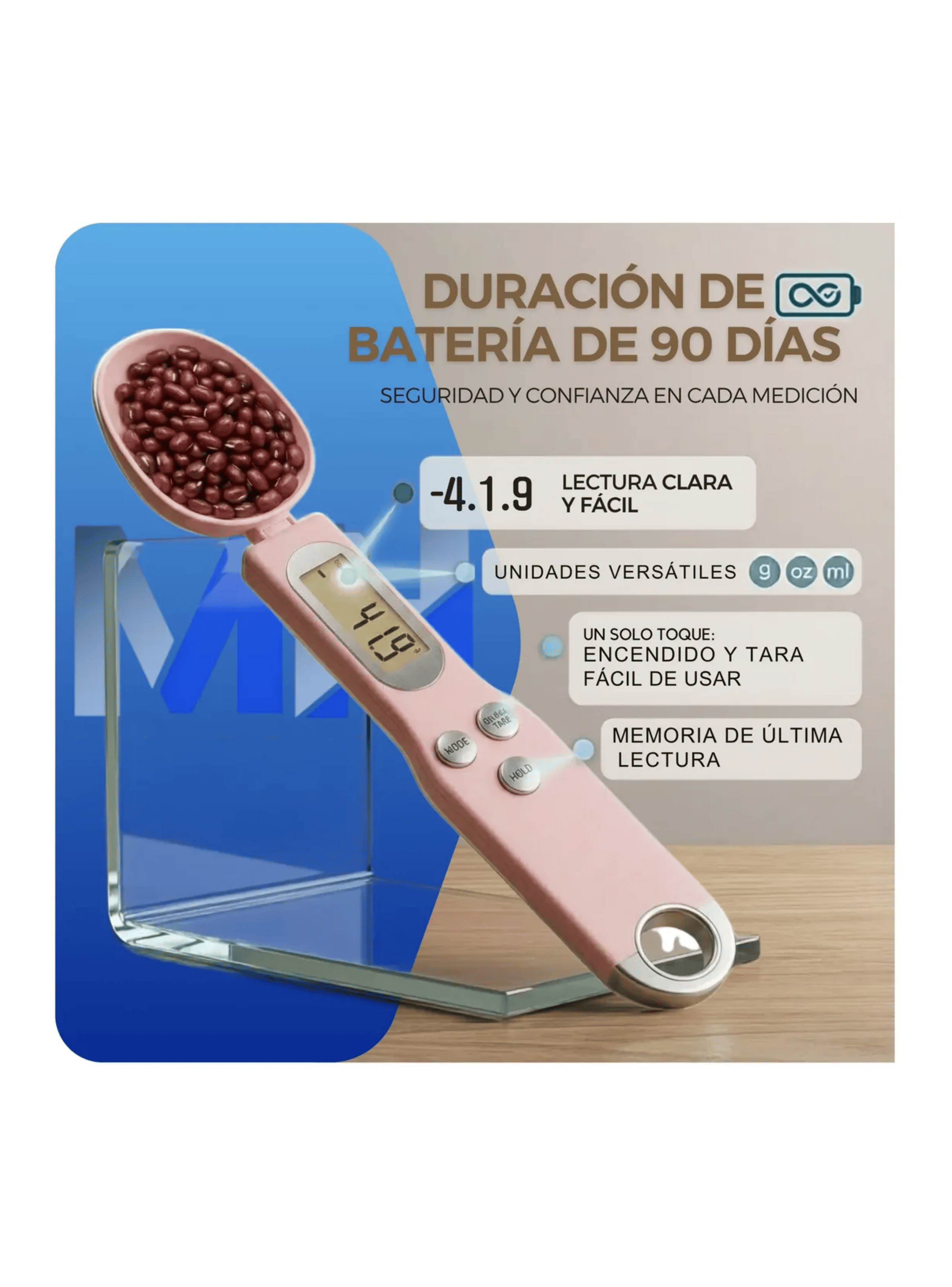 Cuchara Medidora Digital Bascula Balanza Precision 500g-4