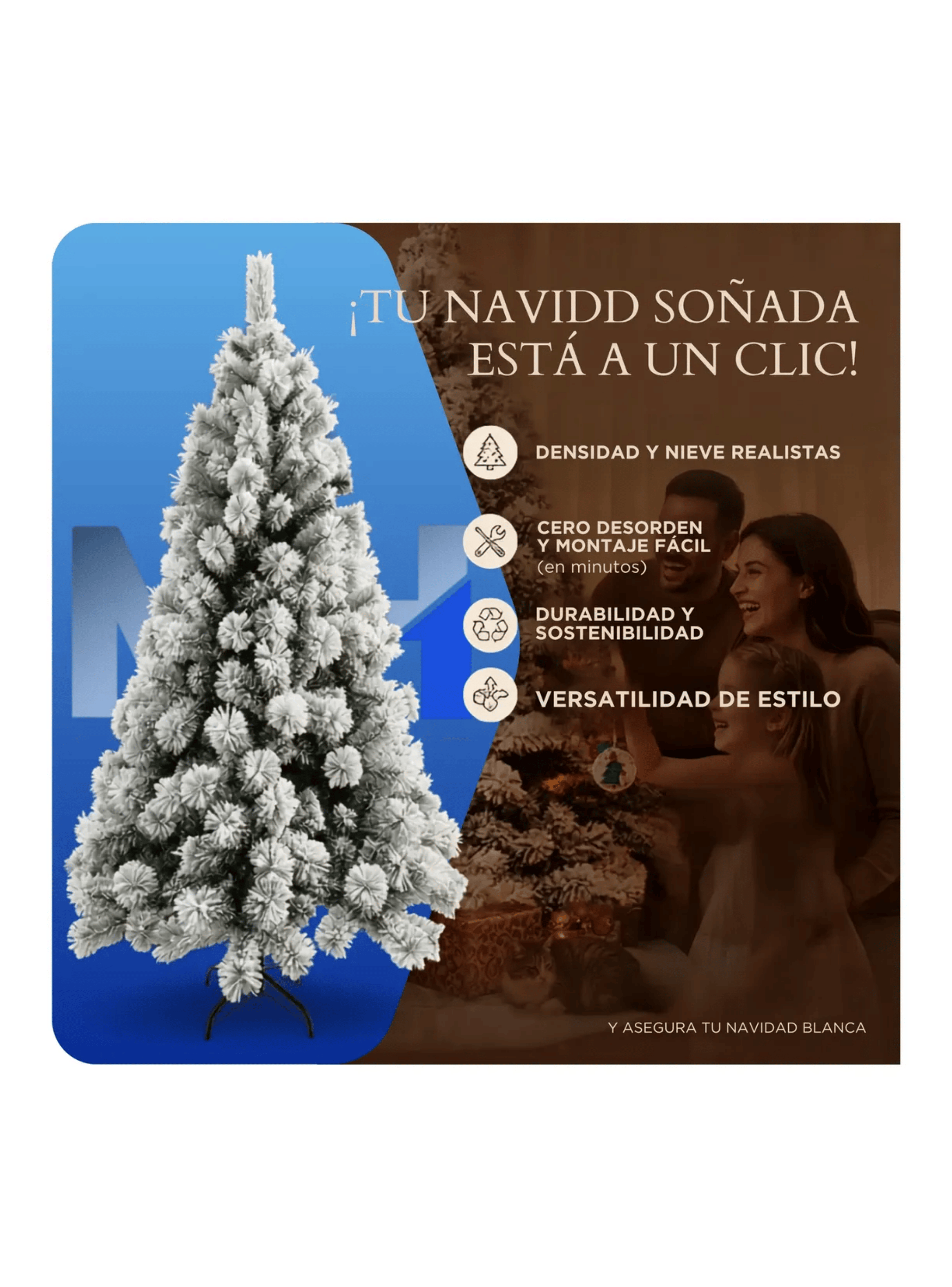 Arbol De Navidad Nevado 180 Cm 1 8 Metros Base Metalica-6