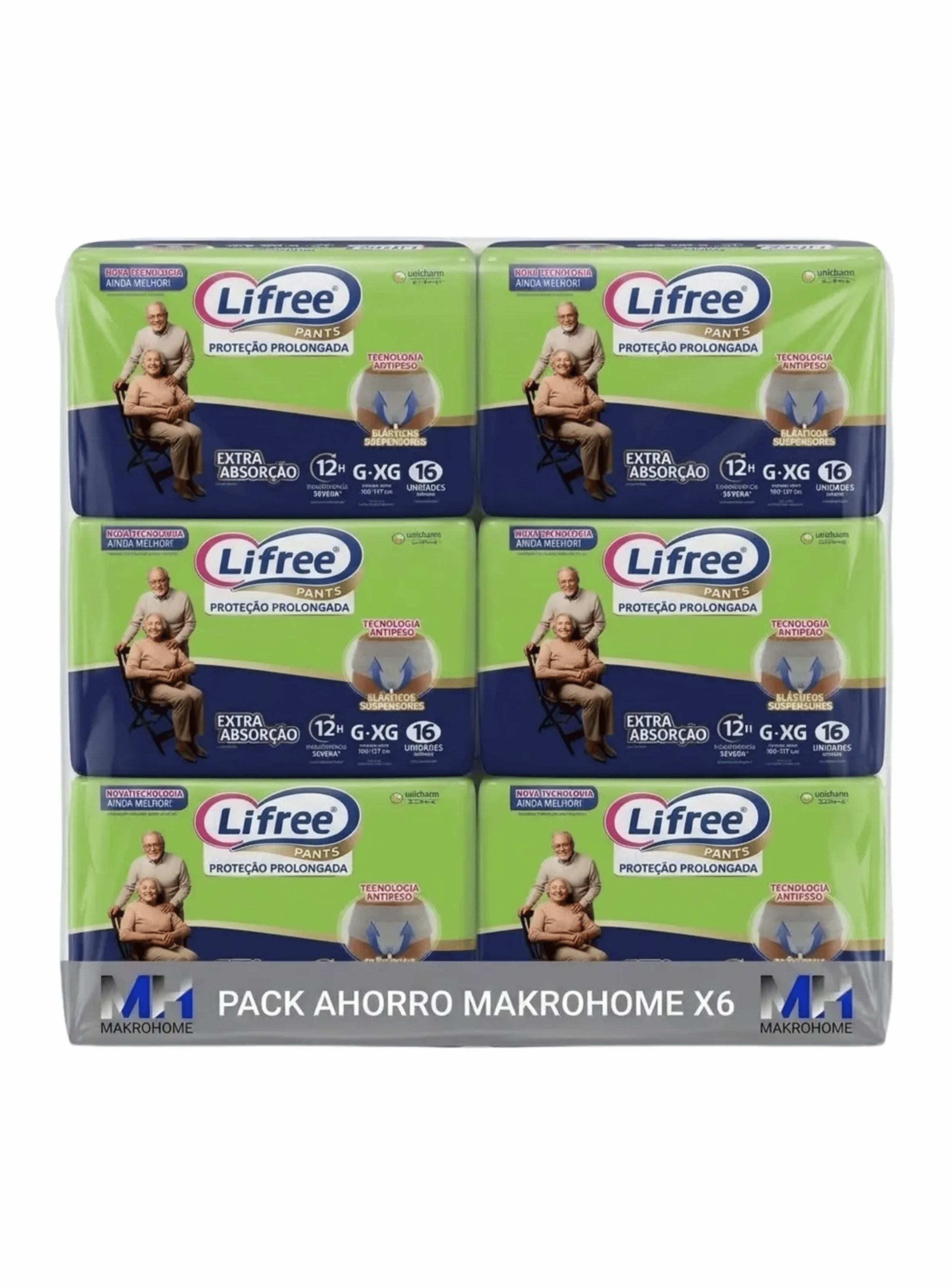 Panal Adulto Lifree Pants G xg 96 Unidades 12 Horas Pack X6-0