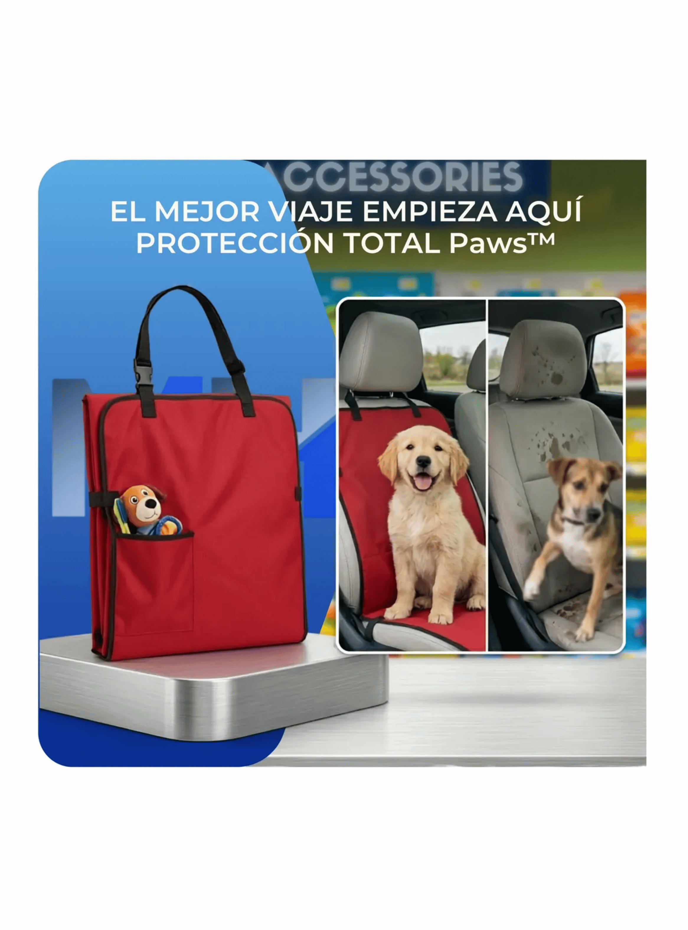 Cubre Asiento Auto Mascota Perro Gato Impermeable 120x60 Cm-6