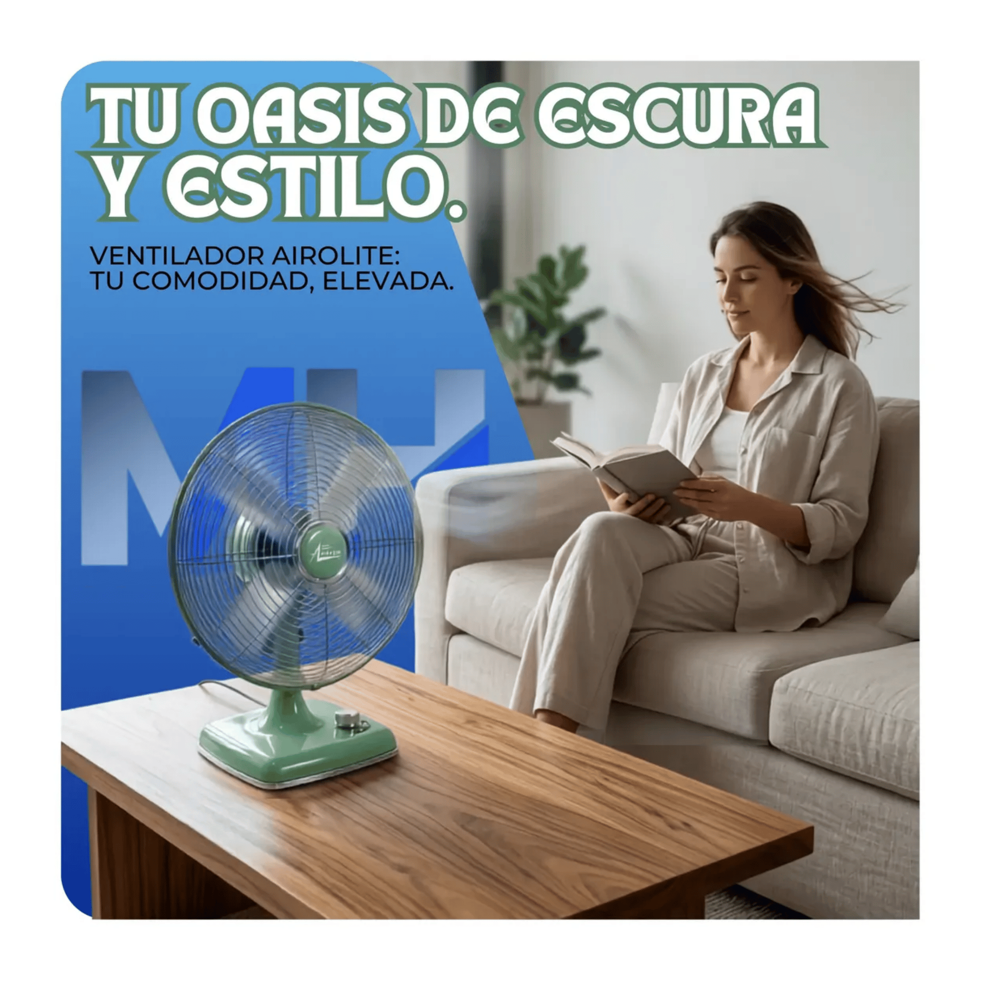 Ventilador Sobremesa Retro Airolite V12sr Verde 70 Anos 35w-3