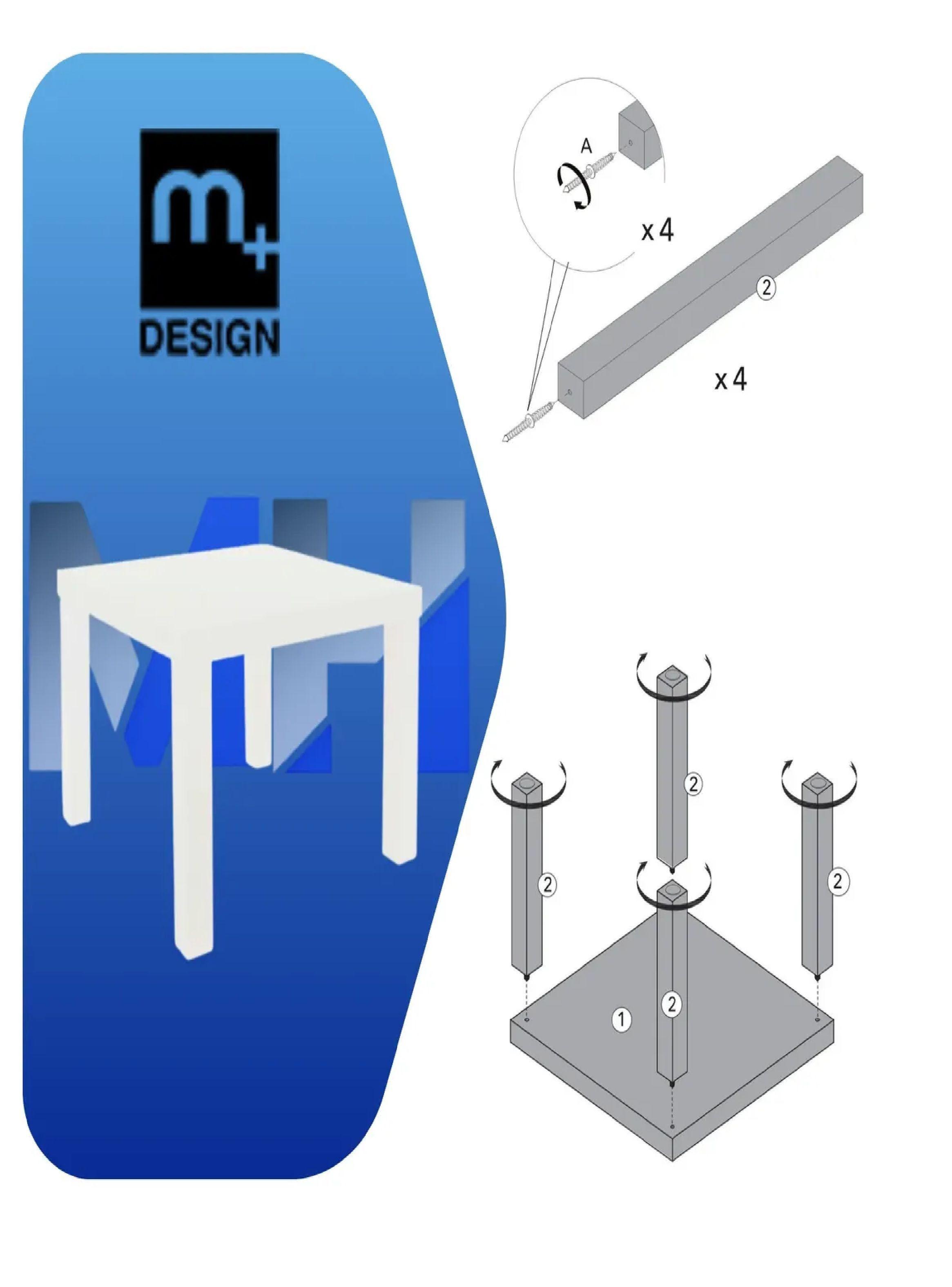Mesa Lateral Centro Blanca 48x48cm M+design Moderna-1