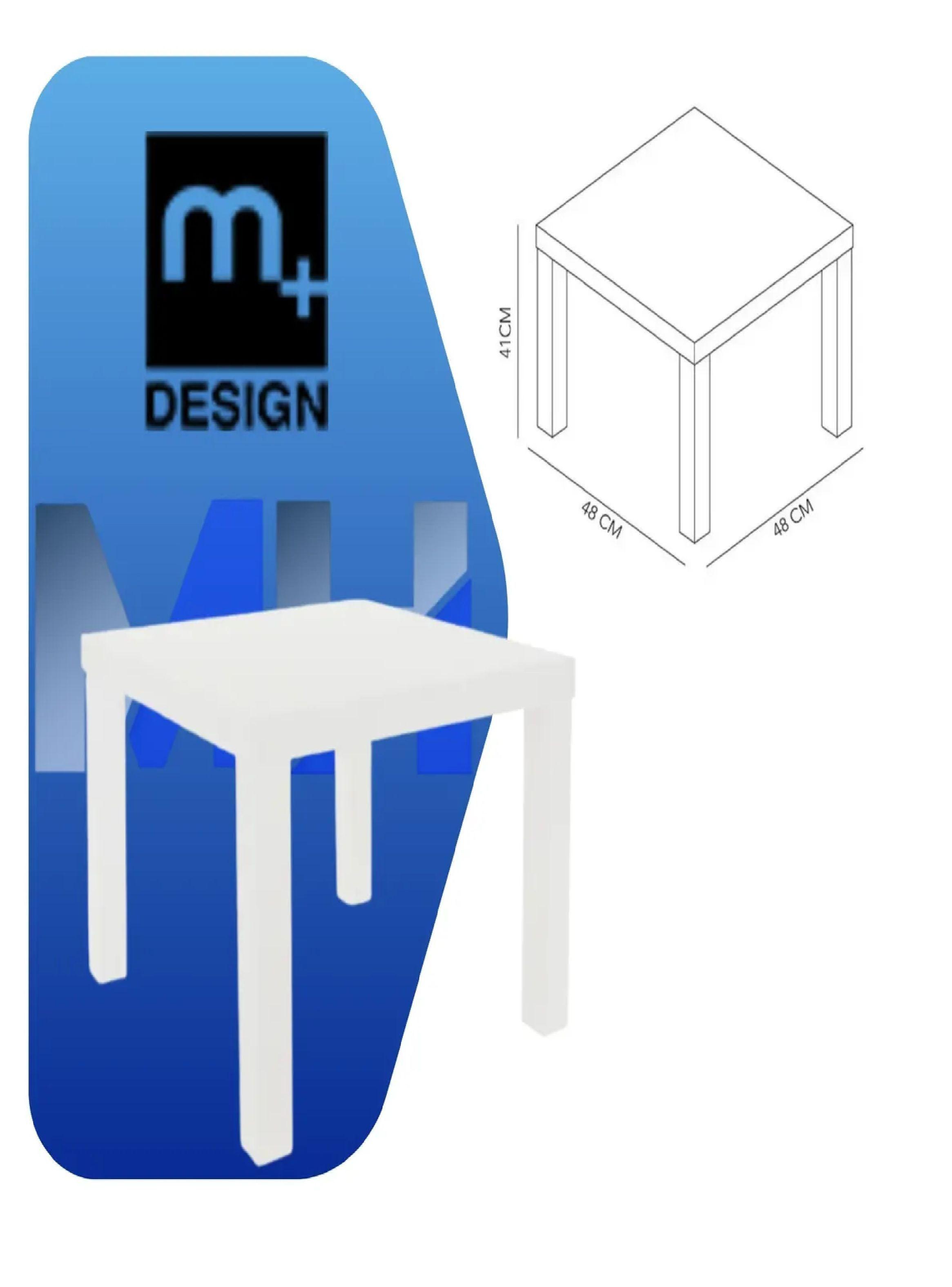 Mesa Lateral Centro Blanca 48x48cm M+design Moderna-3
