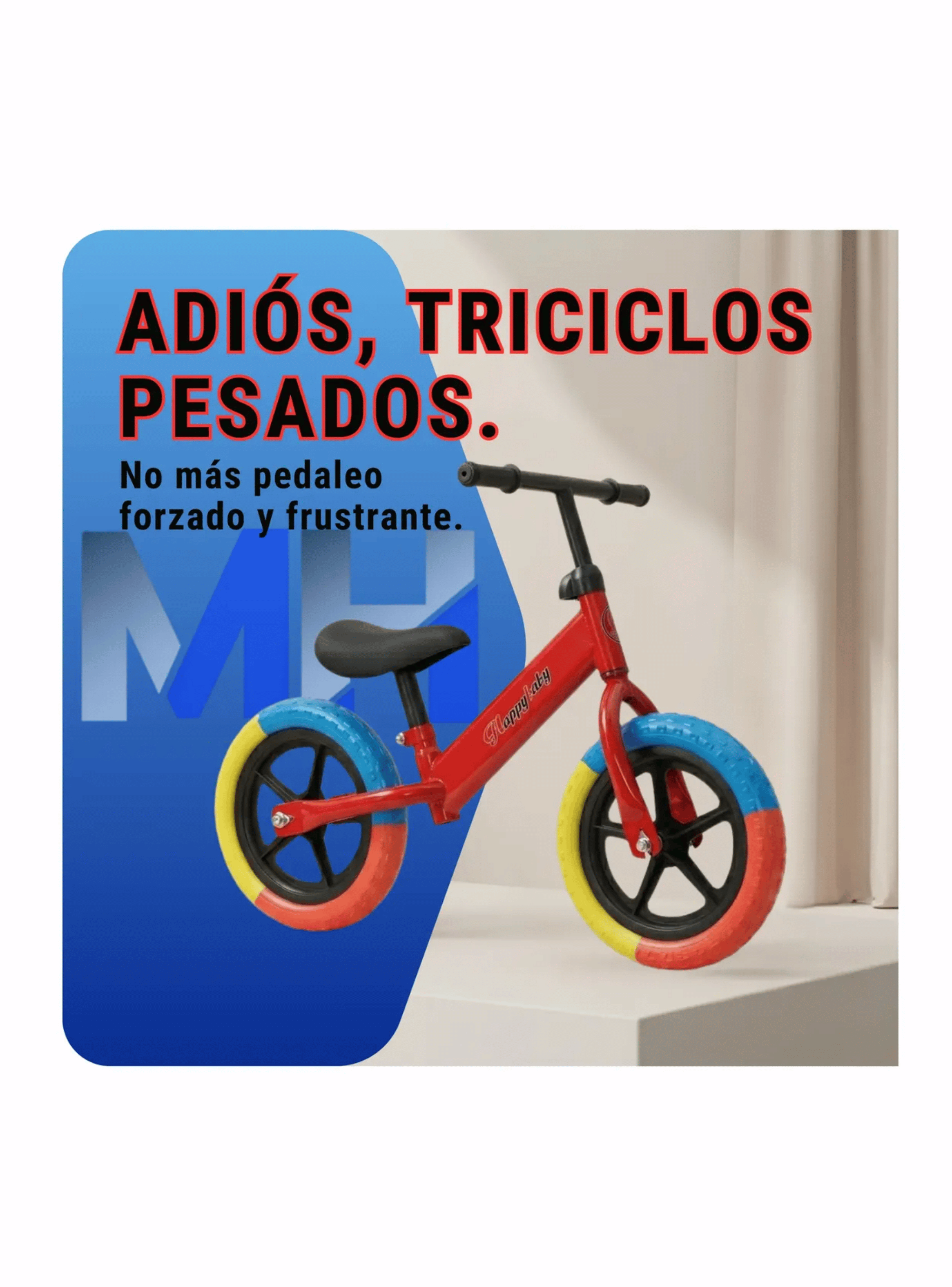 Bicicleta De Equilibrio Aprendizaje Ni os Sin Pedales Star Rojo-2