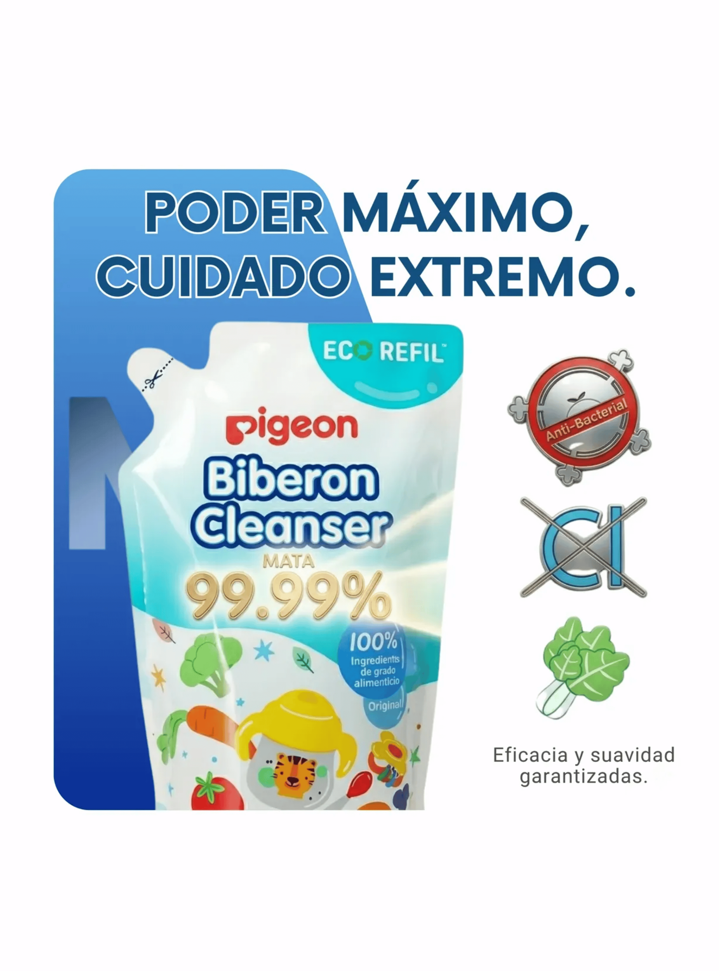 Limpiador De Biberones Accesorios Fruta 650ml Recarga Pigeon-3