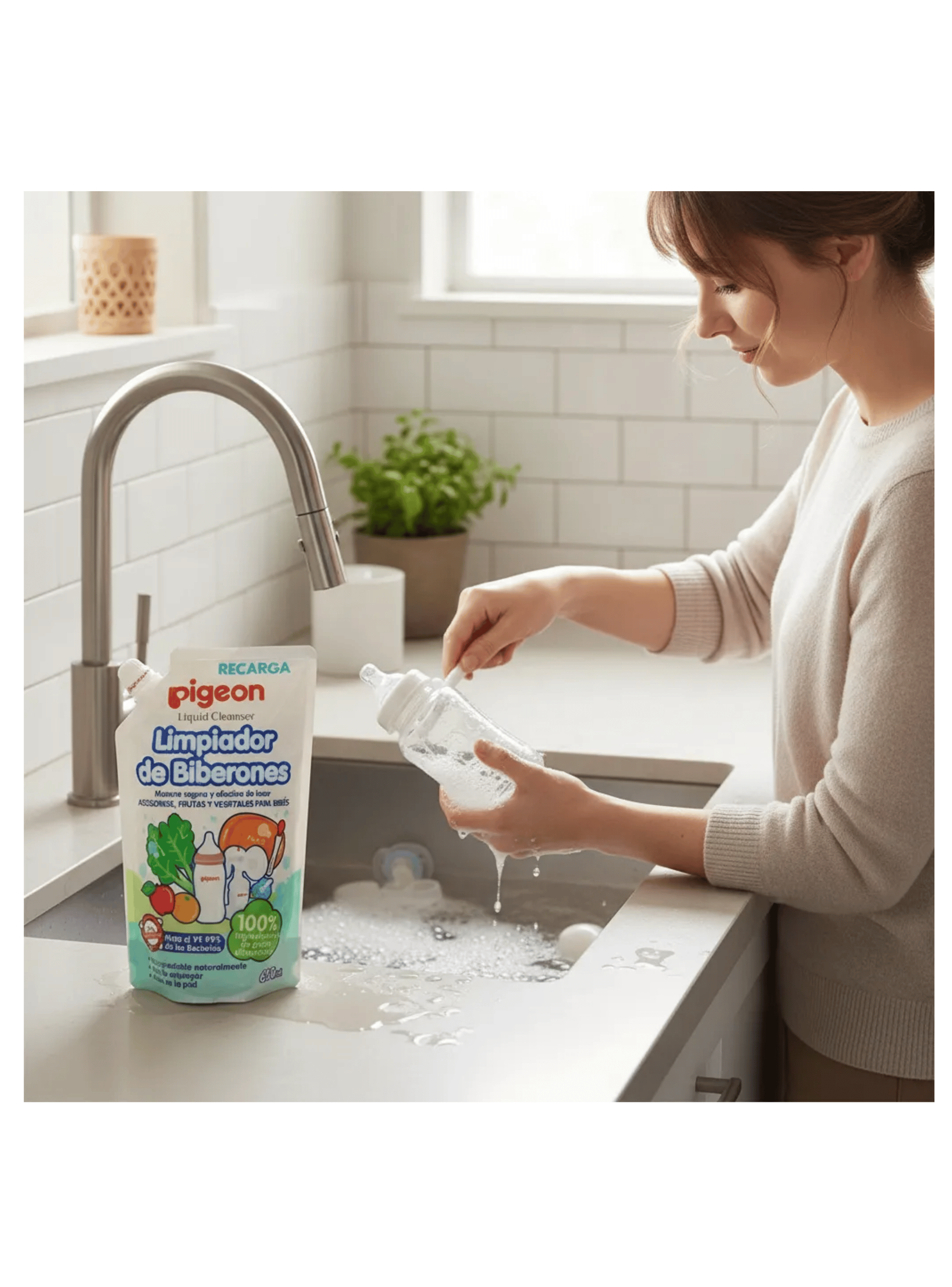 Limpiador De Biberones Accesorios Fruta 650ml Recarga Pigeon-7