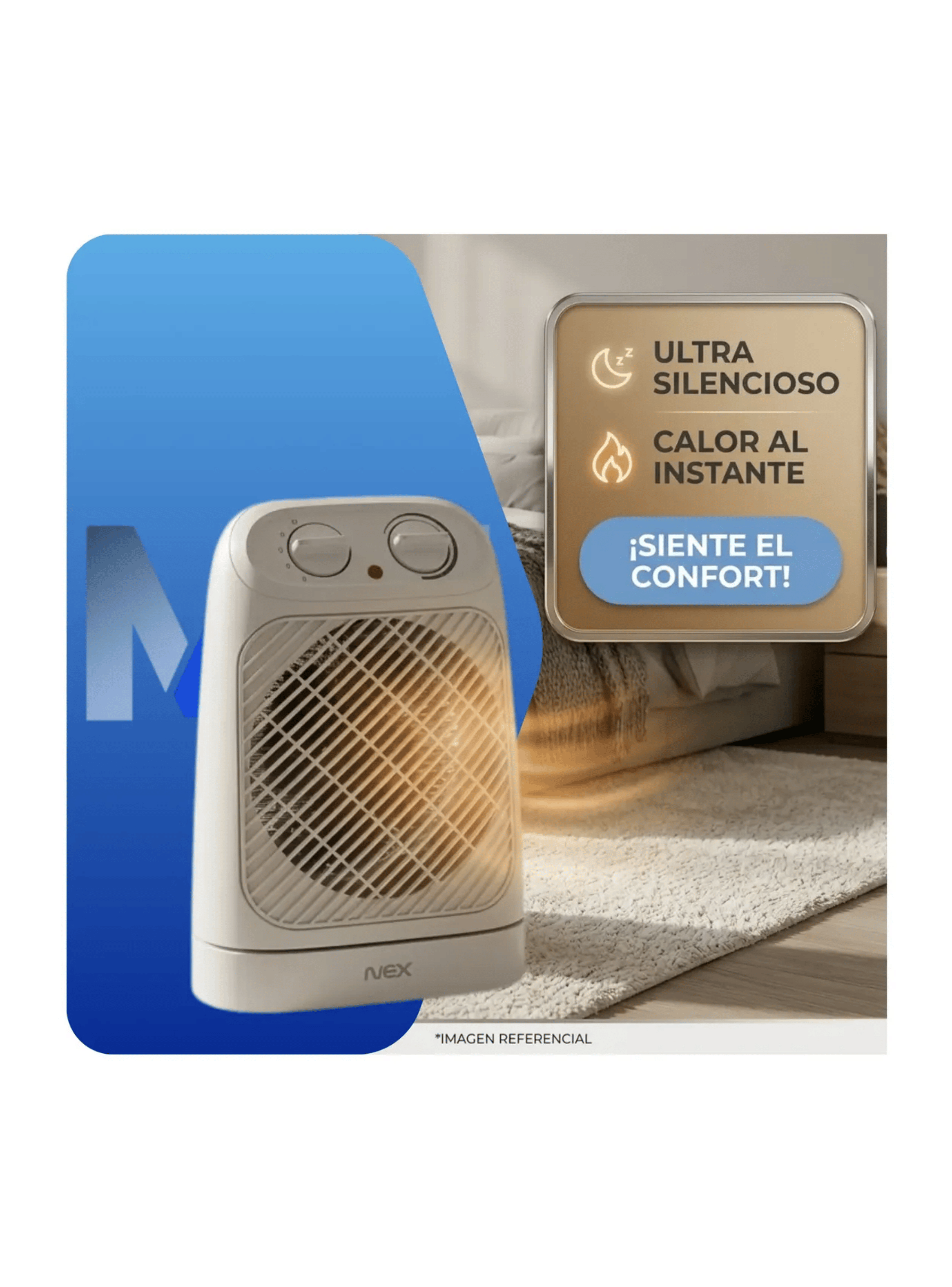 Termoventilador Nex 2000w Oscilante Calefactor Electrico-2