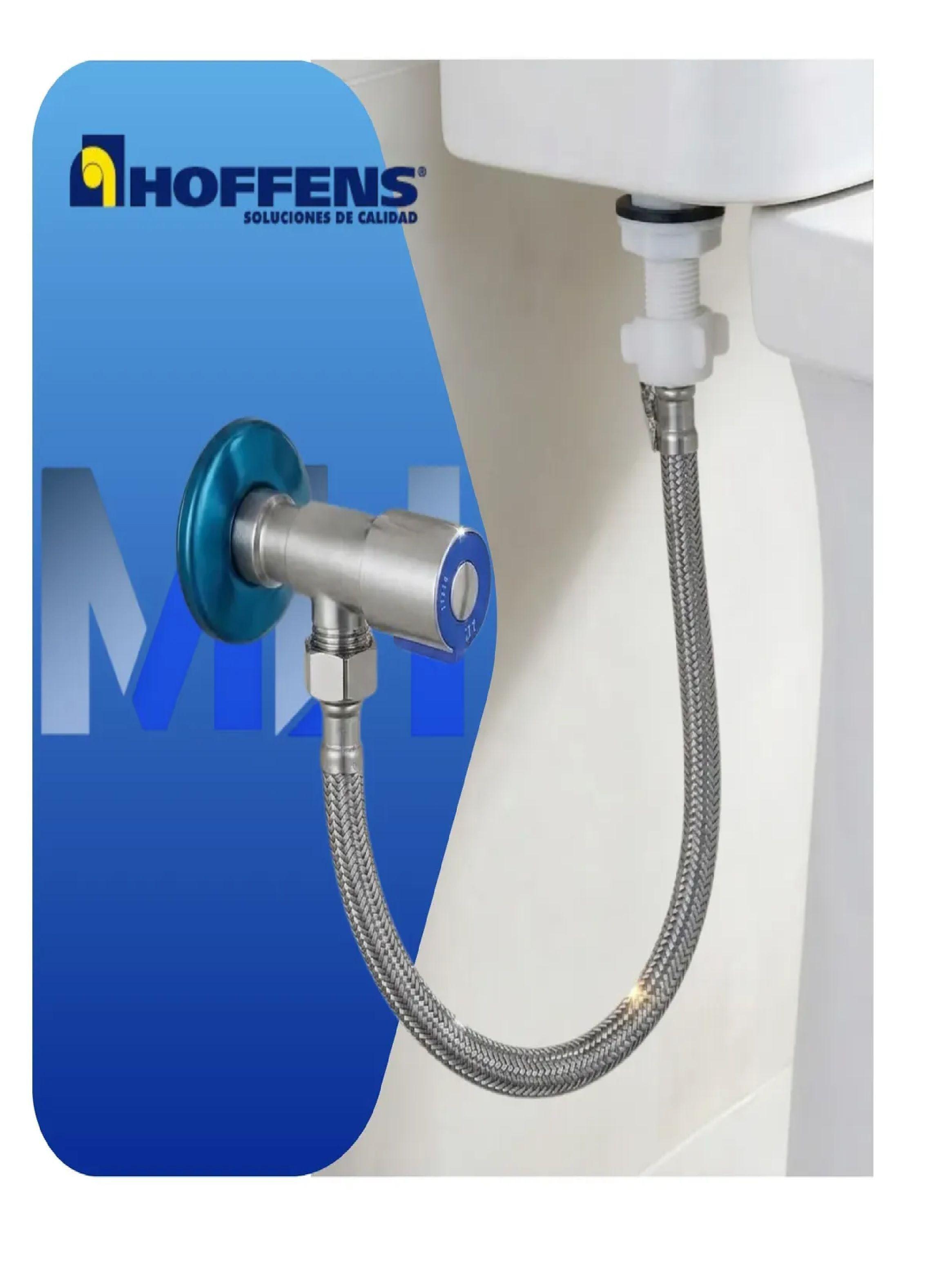 Llave Angular Laton + Flexible Acero Inox 30cm Wc 1/2x15/16-1