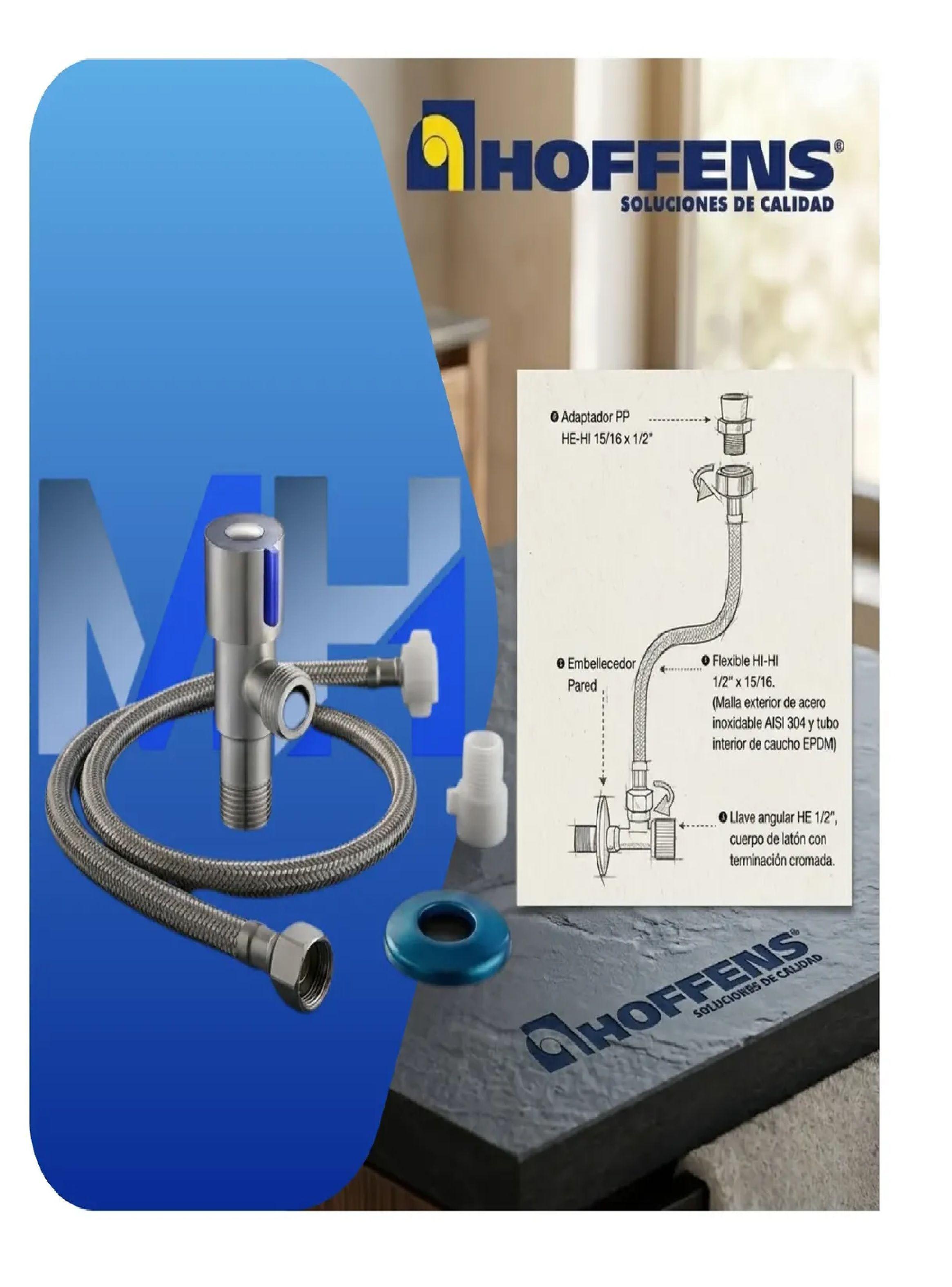 Llave Angular Laton + Flexible Acero Inox 30cm Wc 1/2x15/16-2