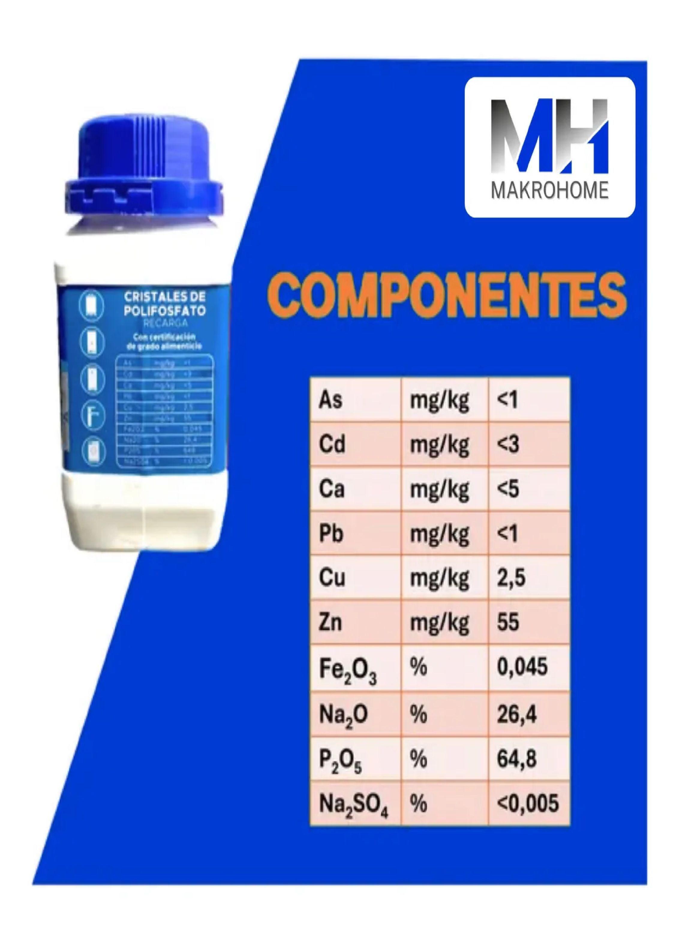 Recarga Cristales Polifosfato 750g Flowpro Filtro Antisarro-2