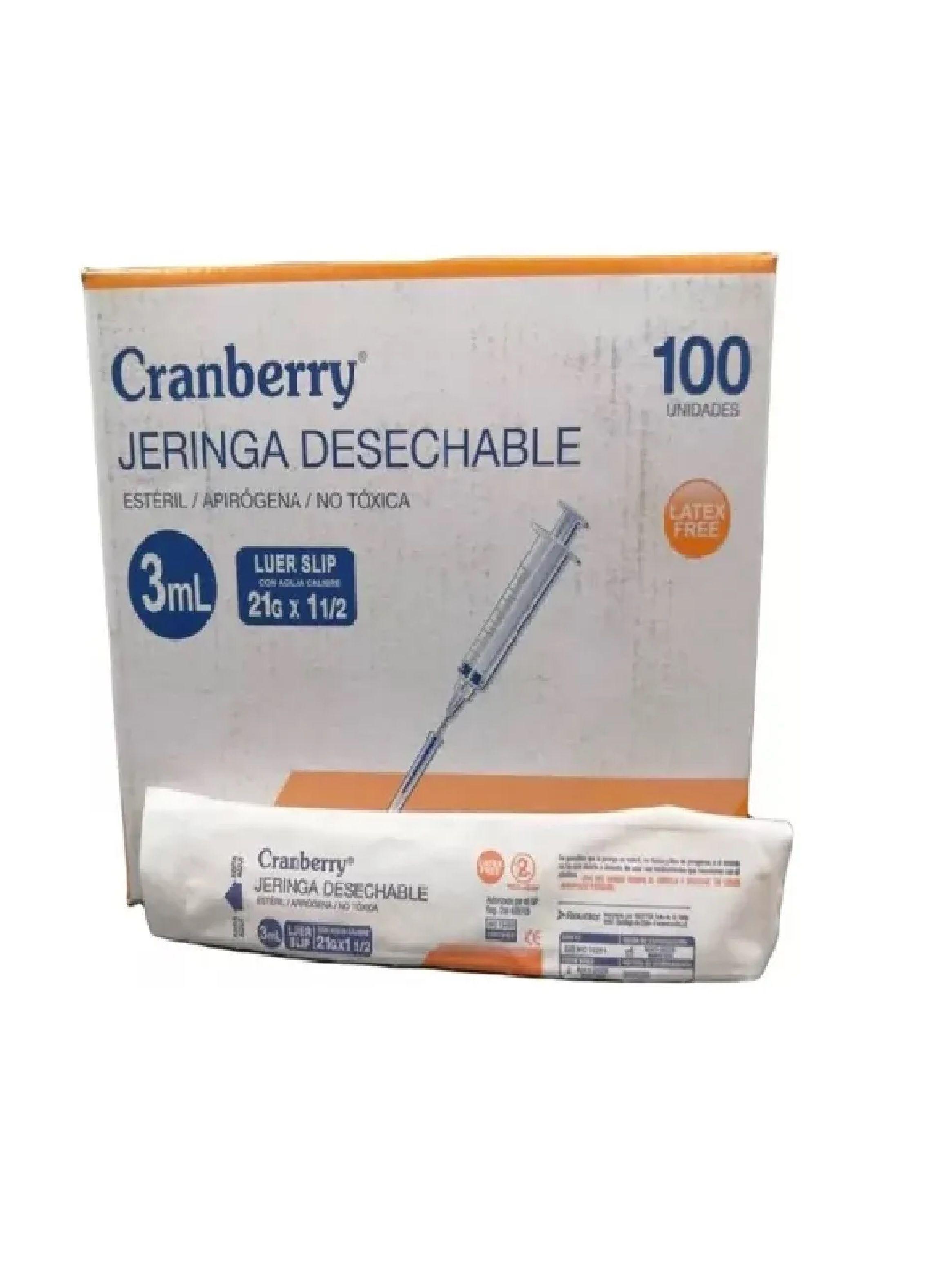 Jeringa Desechable Luer Slip 3cc 21g X 1 1/2 Cranberry X 100-2
