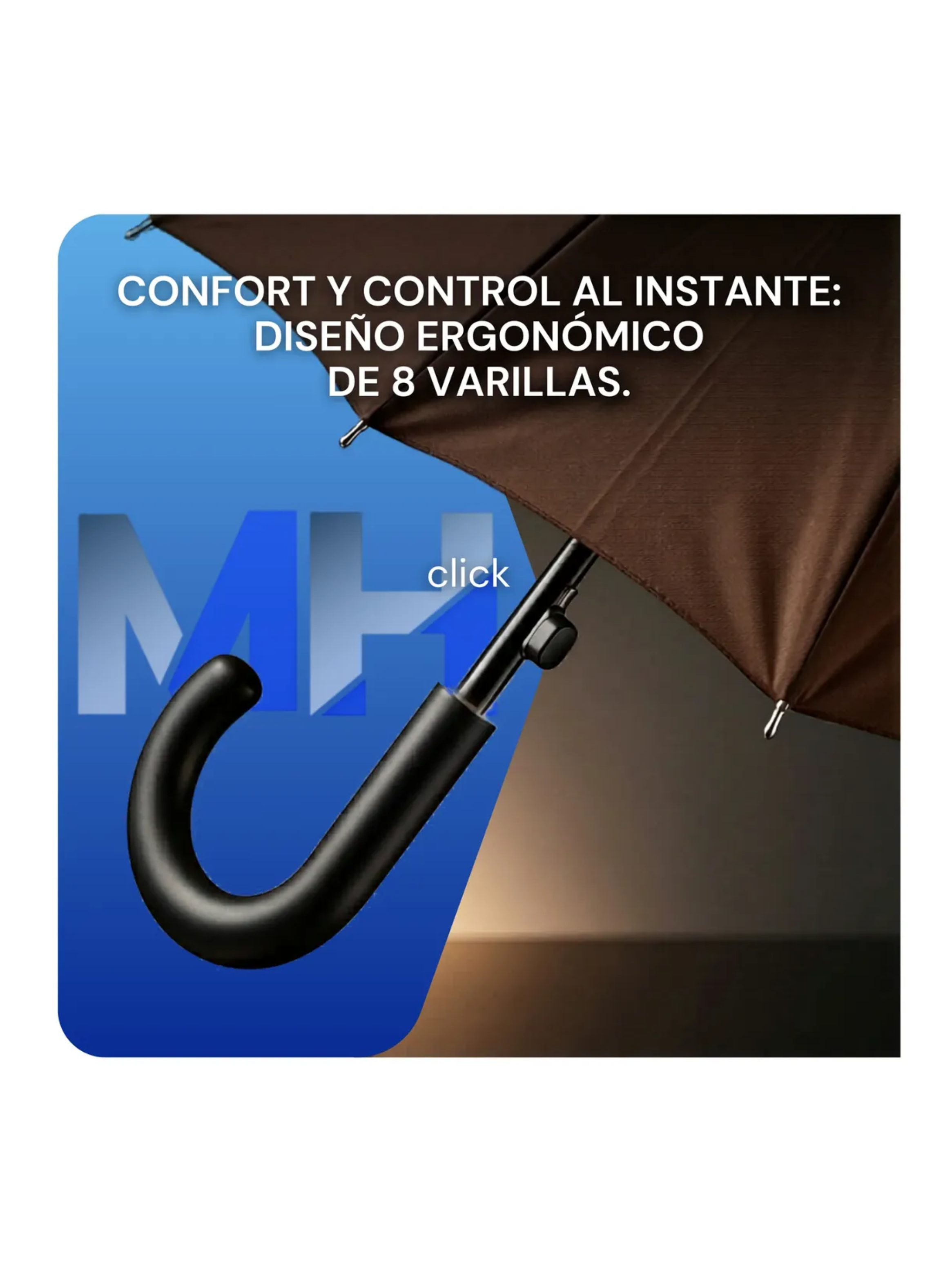 Paraguas Ejecutivo Automatico 100cm Proteccion Uv Reforzado Marron-2