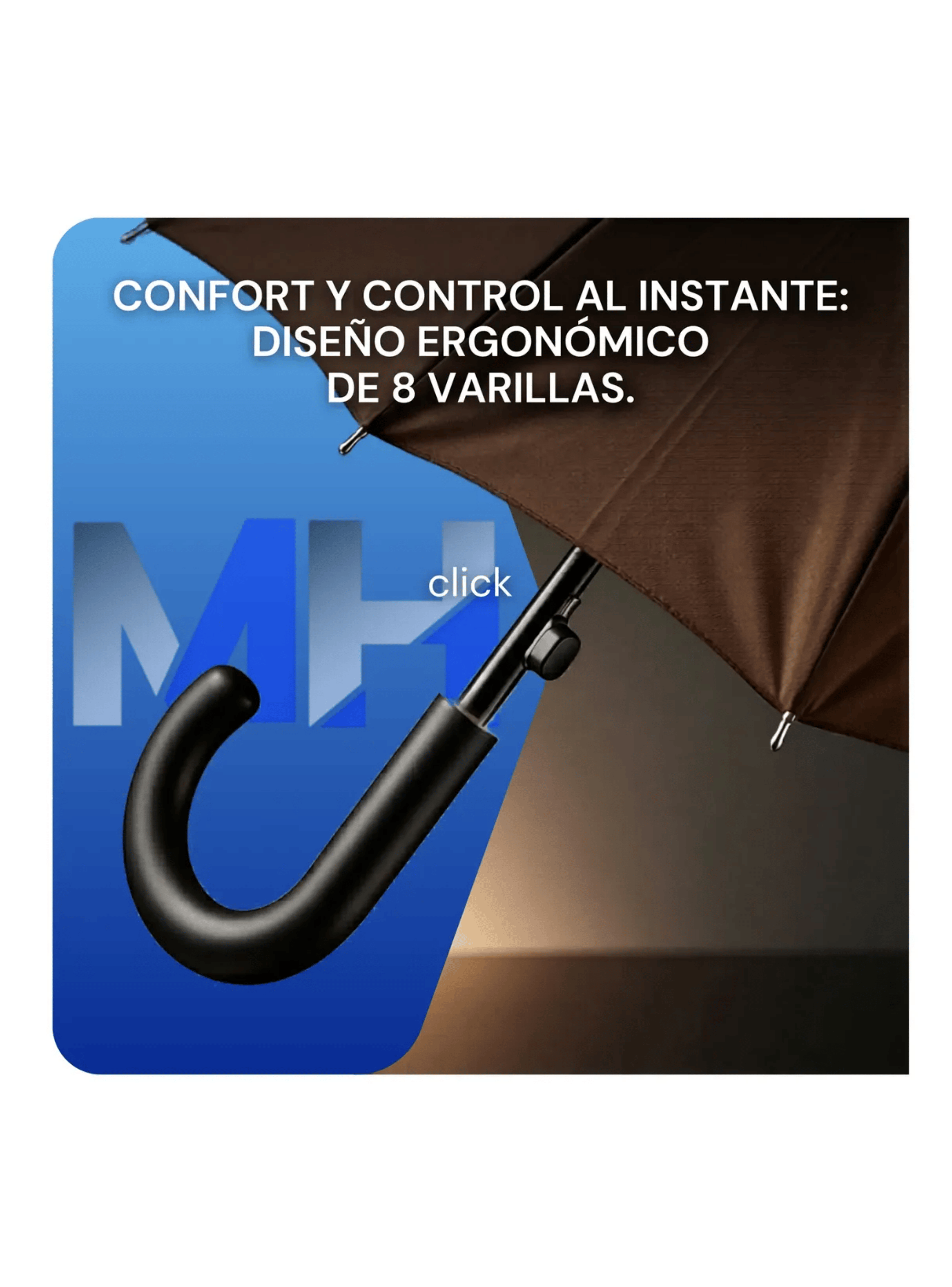 Paraguas Ejecutivo Automatico 100cm Proteccion Uv Reforzado Marron-1