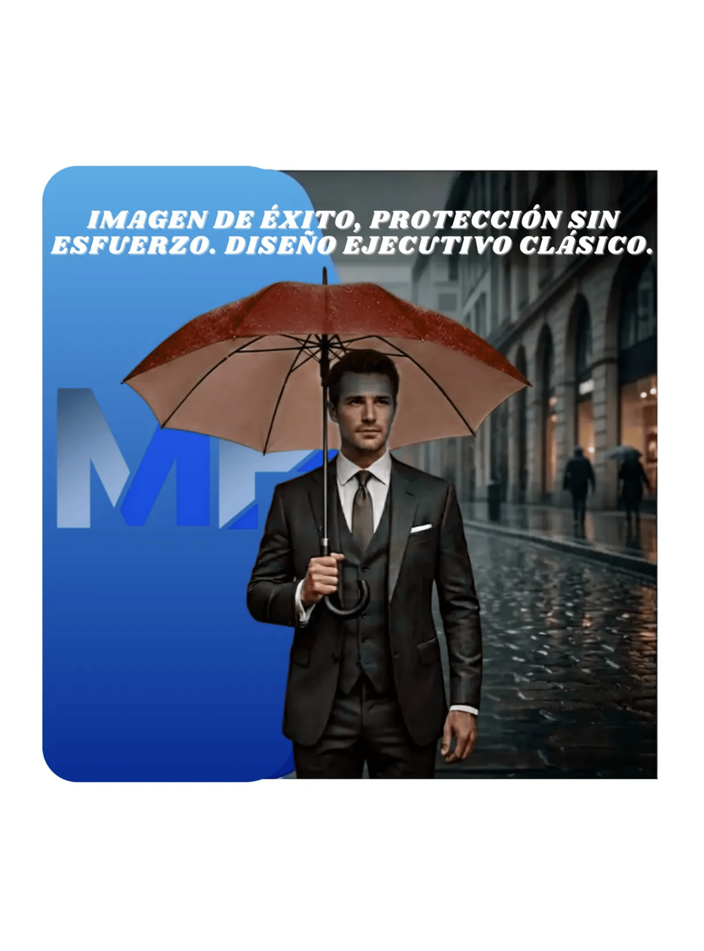 Paraguas Ejecutivo Automatico 100cm Proteccion Uv Reforzado Marron-4