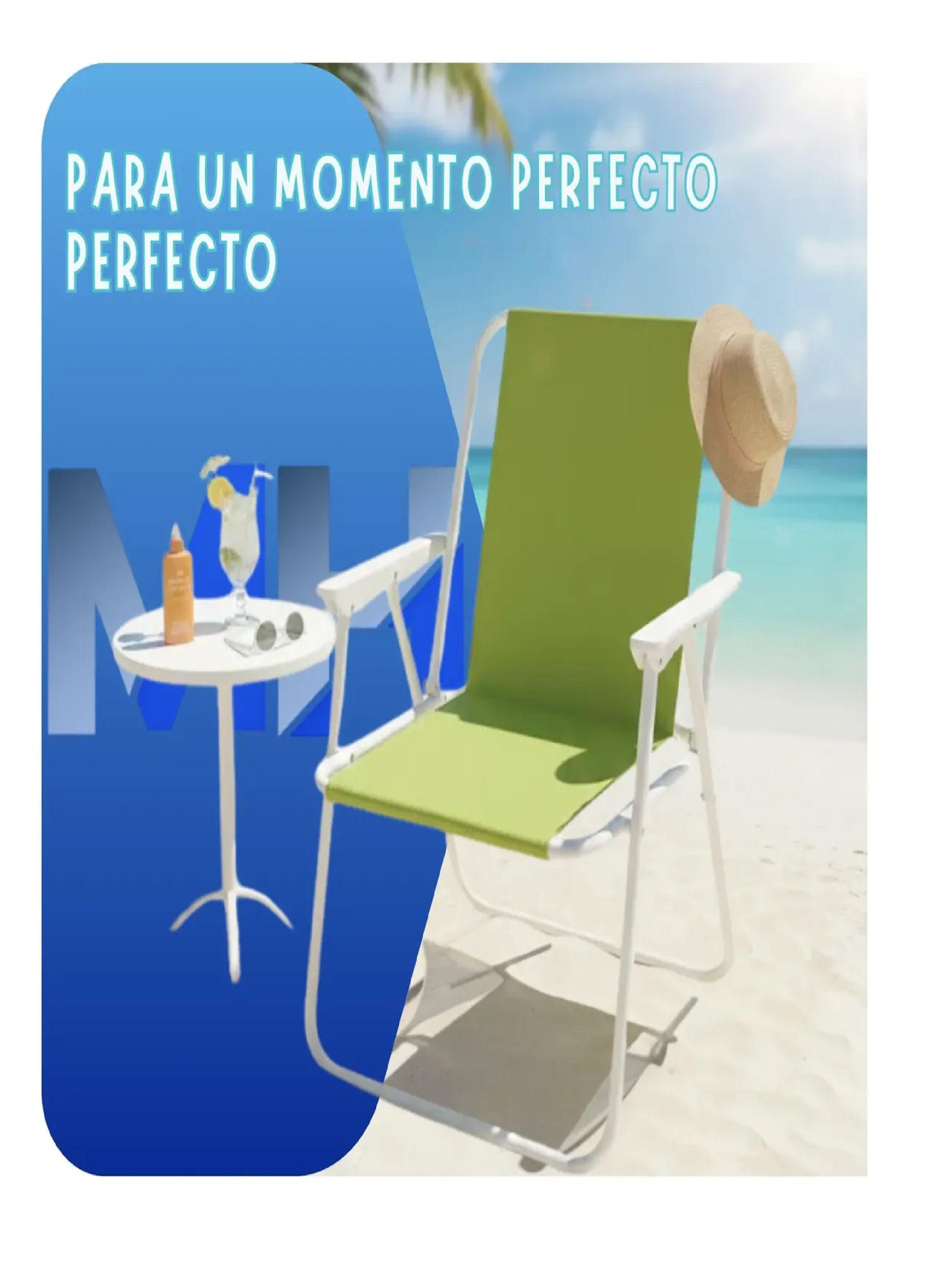 Pack X2 Silla Camping Plegable Playa Piscina Portatil Verde-2