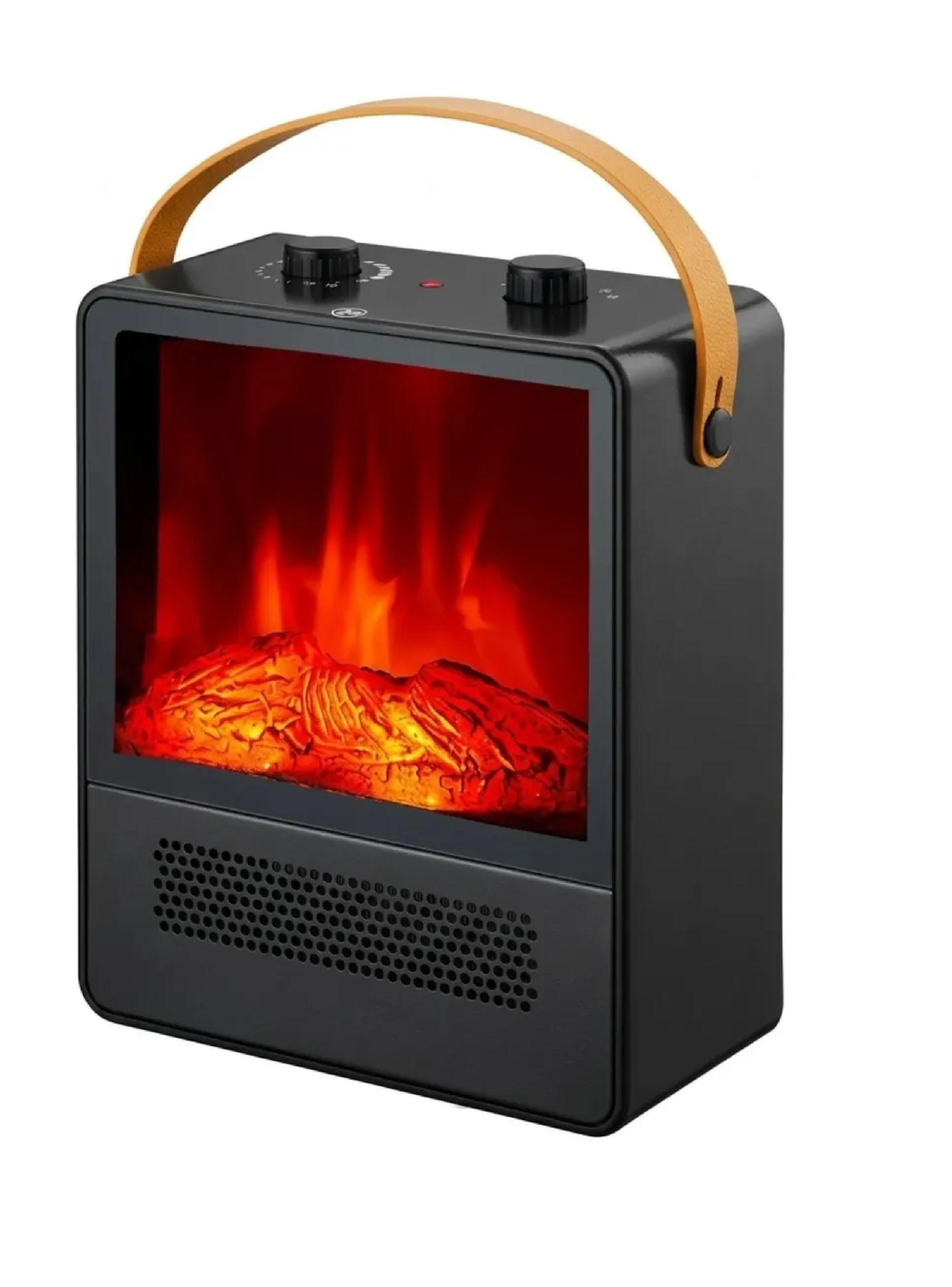 Calefactor Nex Efecto Chimenea 1800w Ceramico Portatil Negro-0