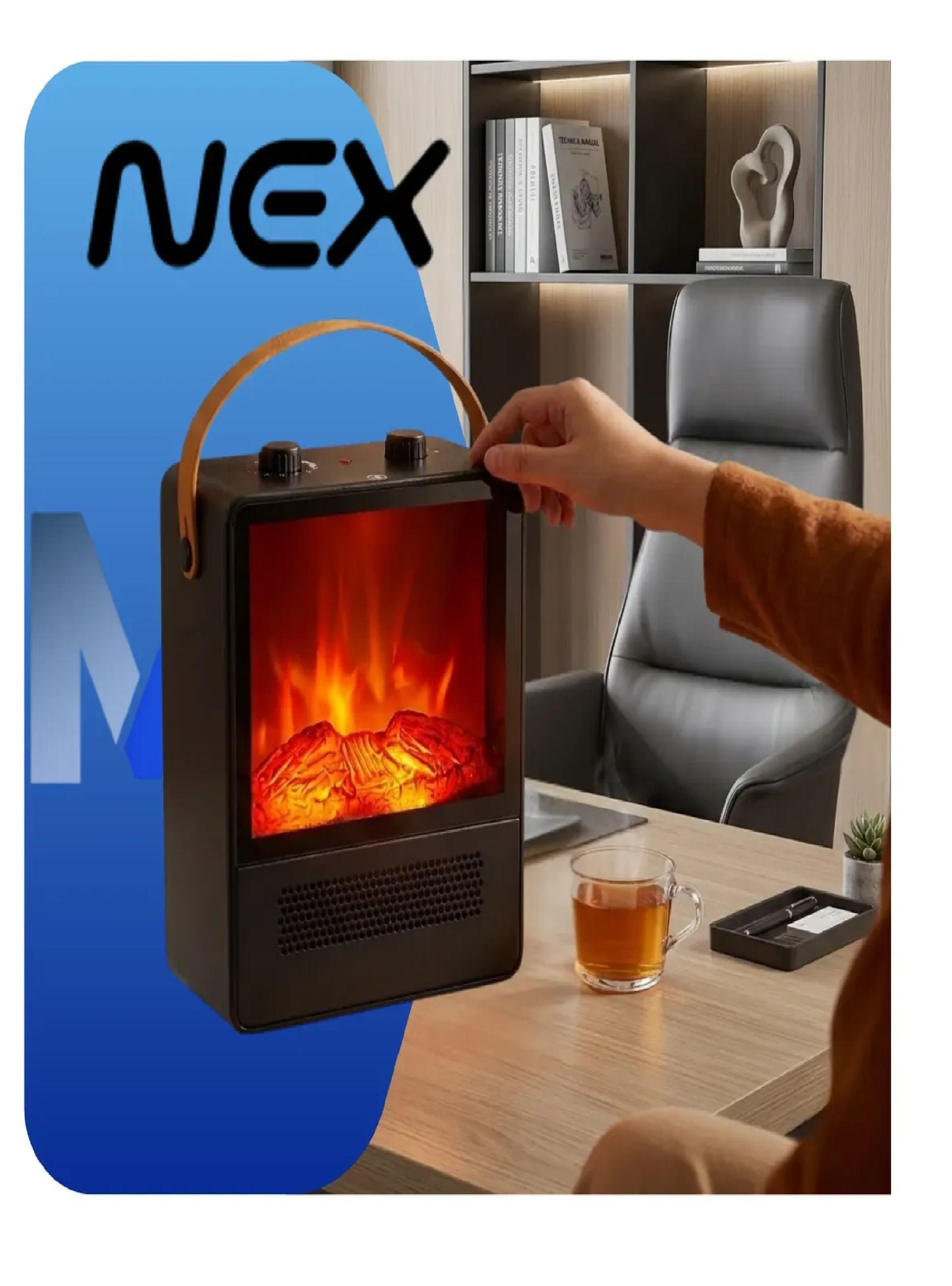 Calefactor Nex Efecto Chimenea 1800w Ceramico Portatil Negro-2