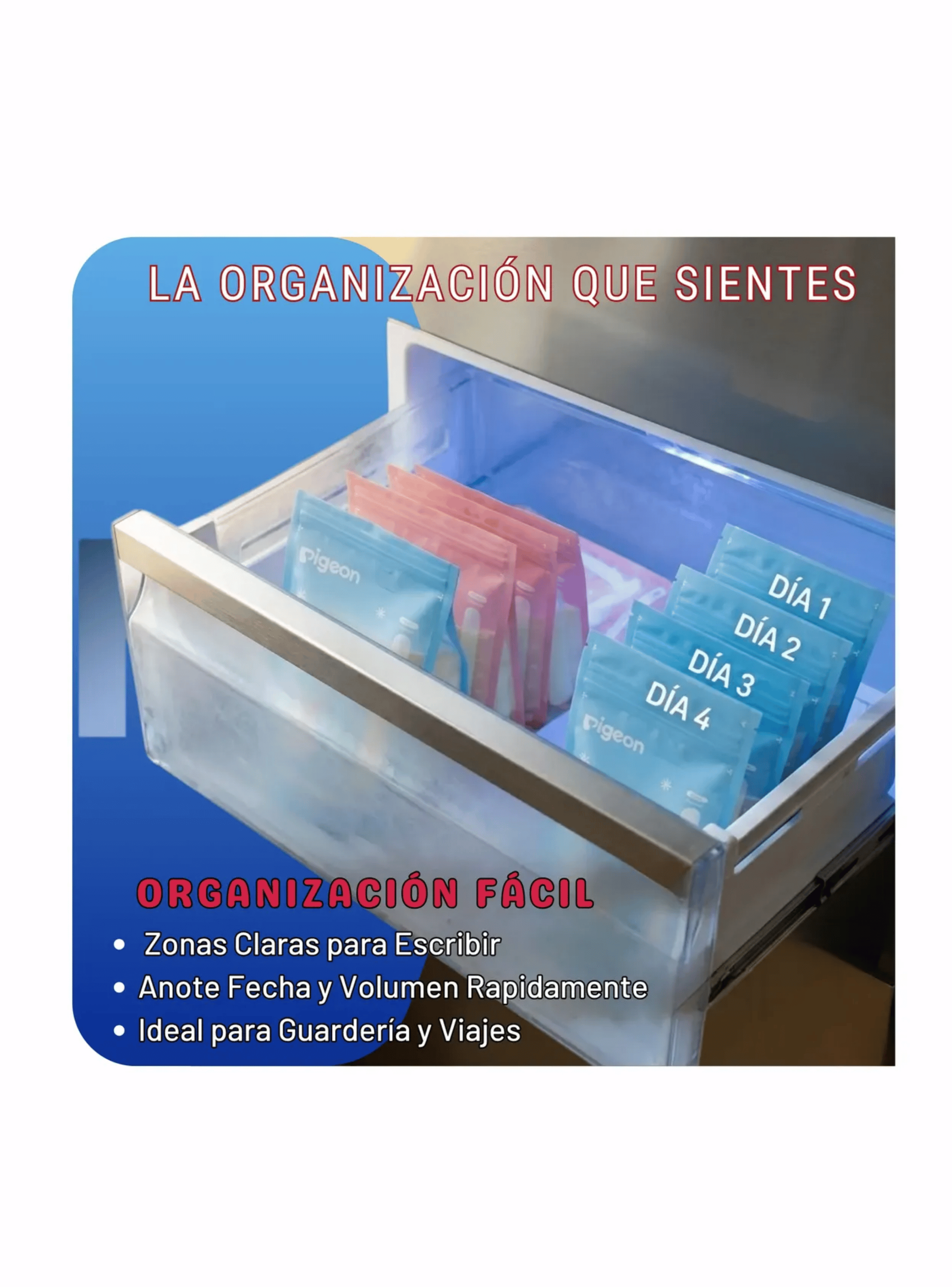 Bolsas Almacenar Leche Materna Pigeon 180ml X25 Libre De Bpa-4